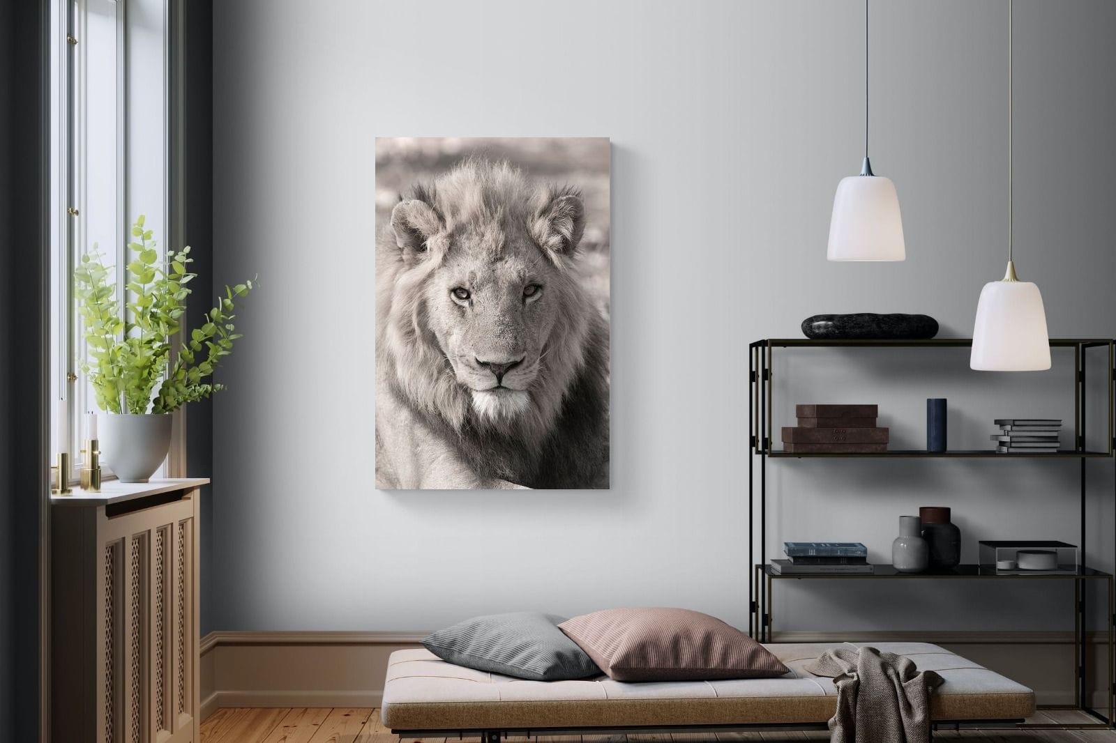 Lion Eyes-Wall_Art-100 x 150cm-Mounted Canvas-No Frame-Pixalot