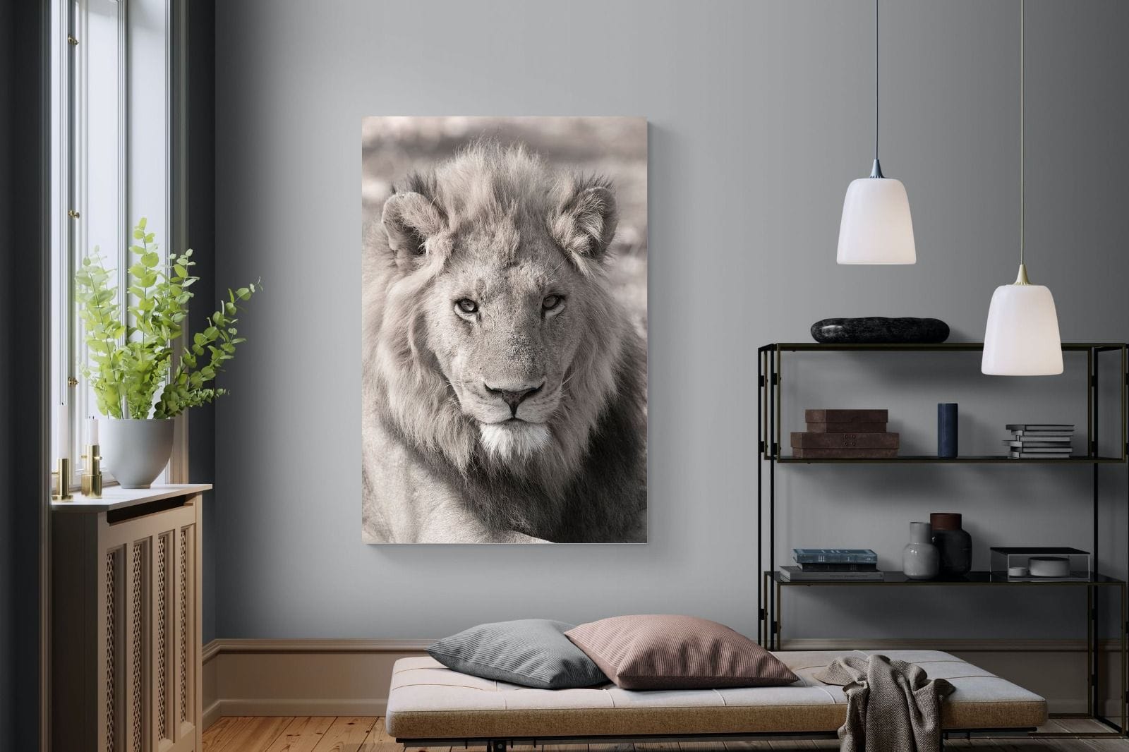 Lion Eyes-Wall_Art-120 x 180cm-Mounted Canvas-No Frame-Pixalot