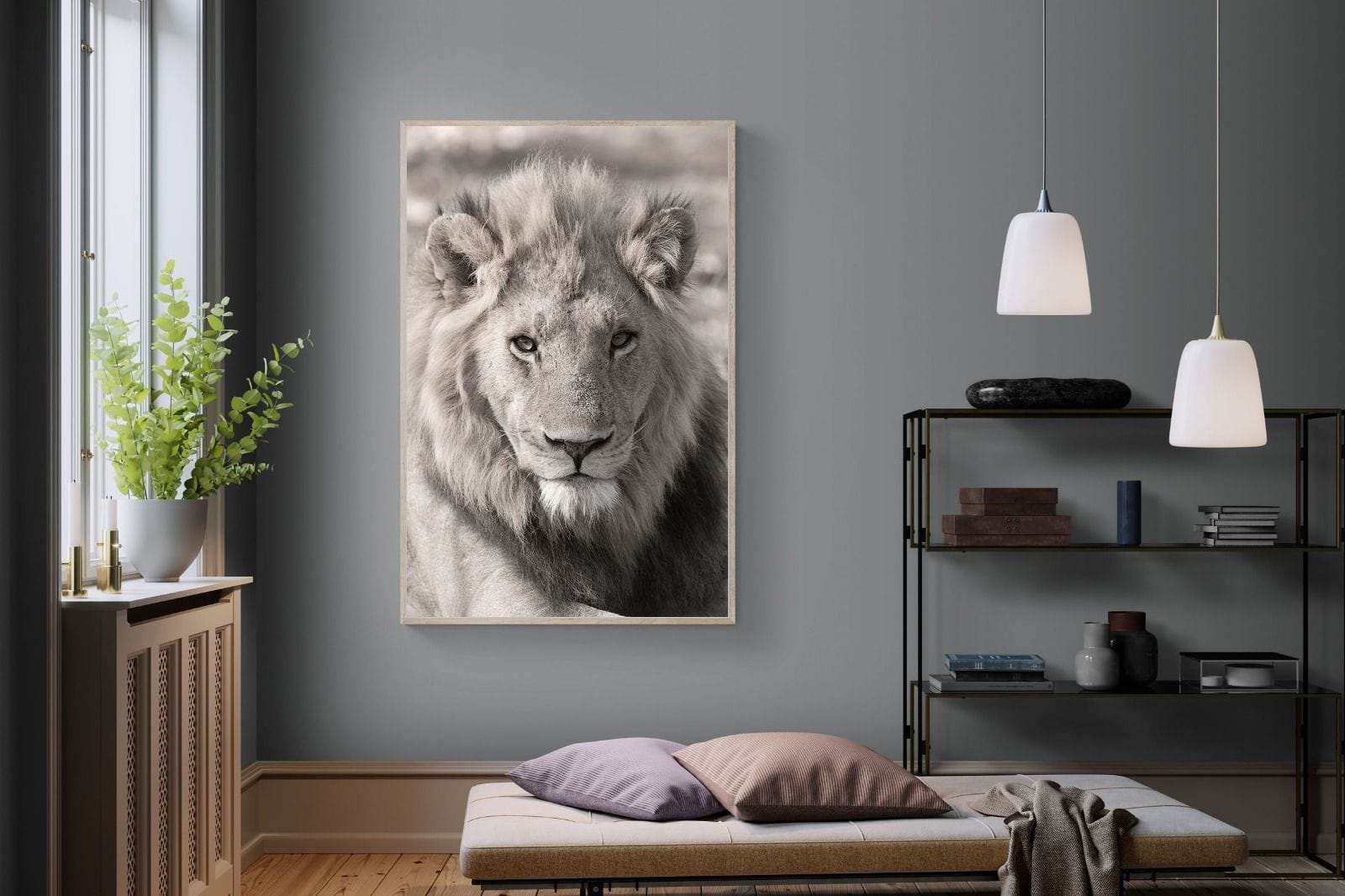 Lion Eyes-Wall_Art-120 x 180cm-Mounted Canvas-Wood-Pixalot