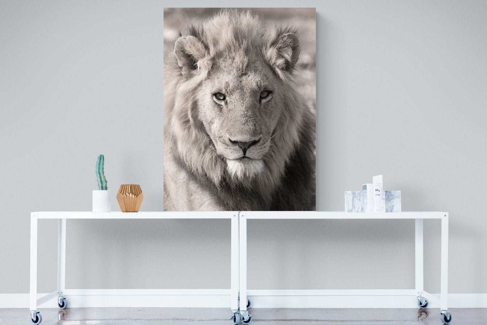 Lion Eyes-Wall_Art-90 x 120cm-Mounted Canvas-No Frame-Pixalot