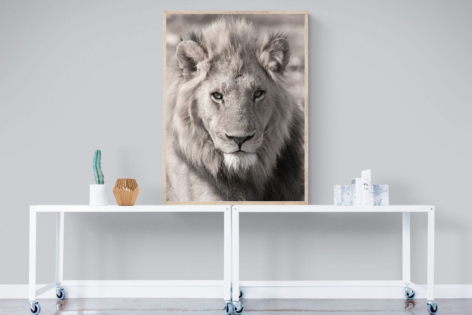 Lion Eyes-Wall_Art-90 x 120cm-Mounted Canvas-Wood-Pixalot