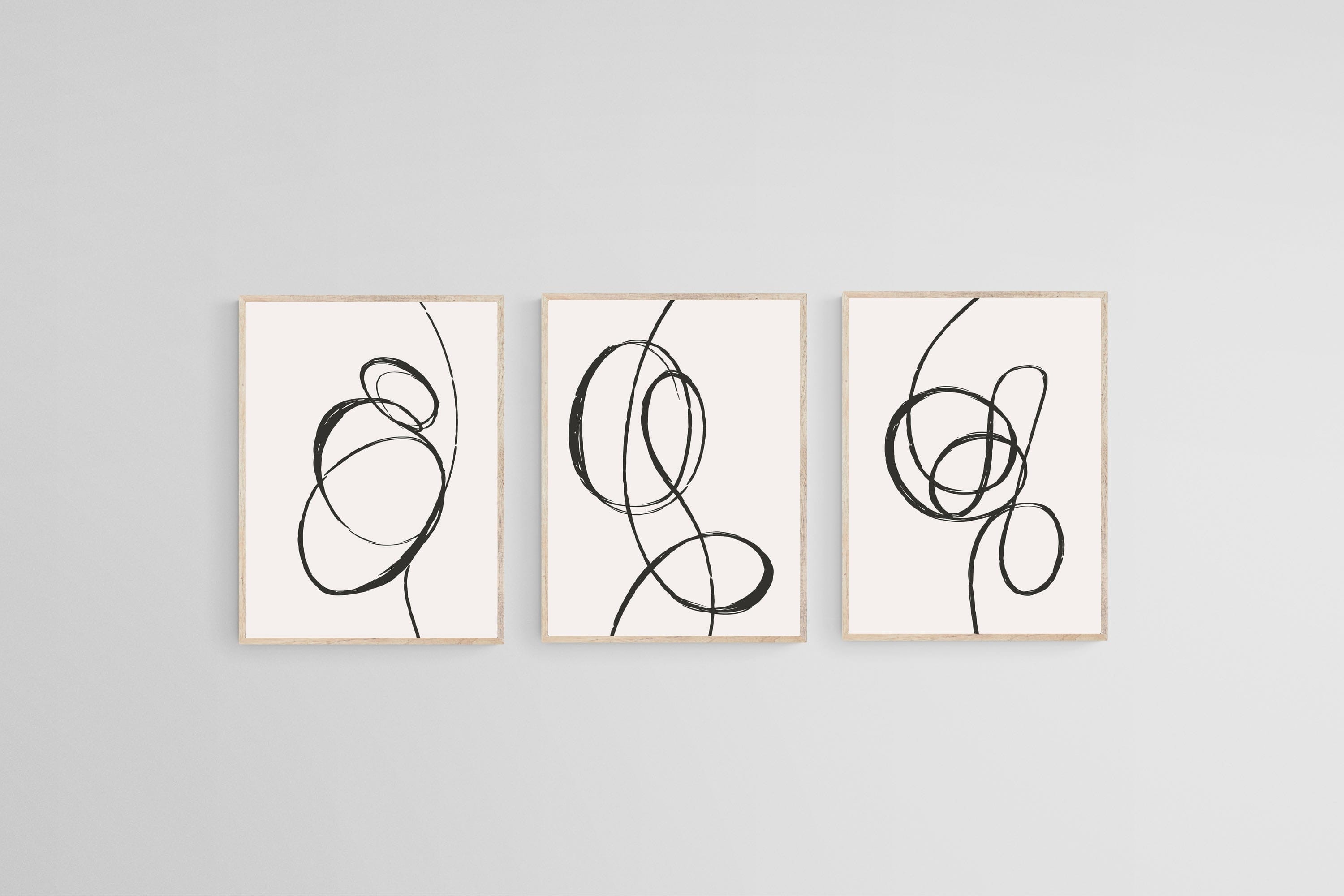 Loop The Loop Set-Wall_Art-45 x 60cm (x3)-Mounted Canvas-Wood-Pixalot