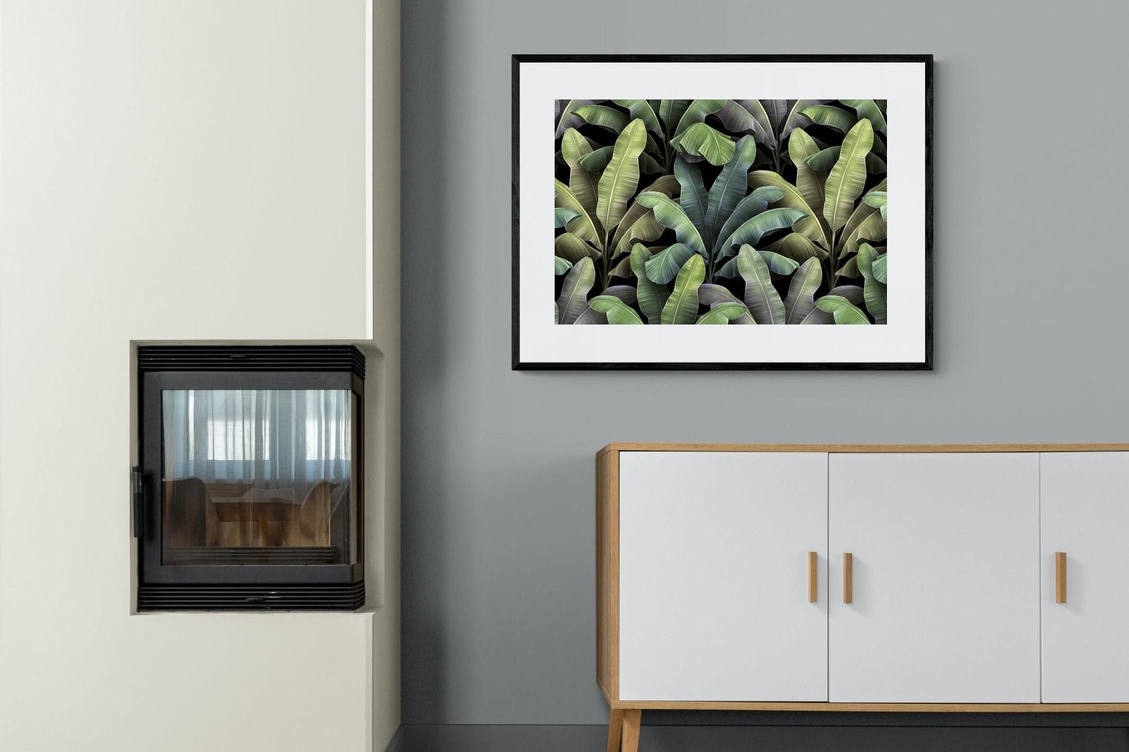 Lost in the Jungle-Wall_Art-100 x 75cm-Framed Print-Black-Pixalot