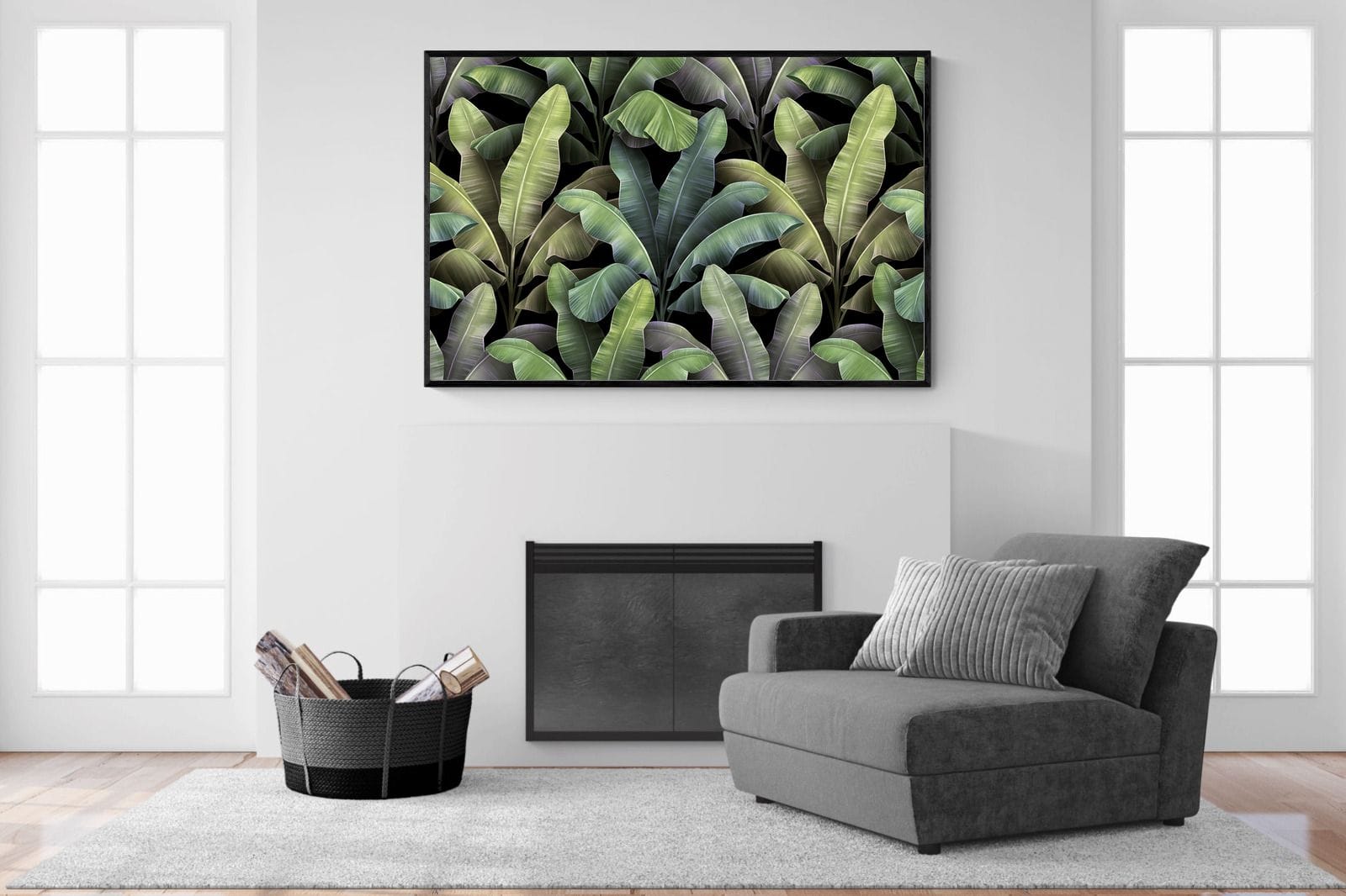 Lost in the Jungle-Wall_Art-150 x 100cm-Mounted Canvas-Black-Pixalot