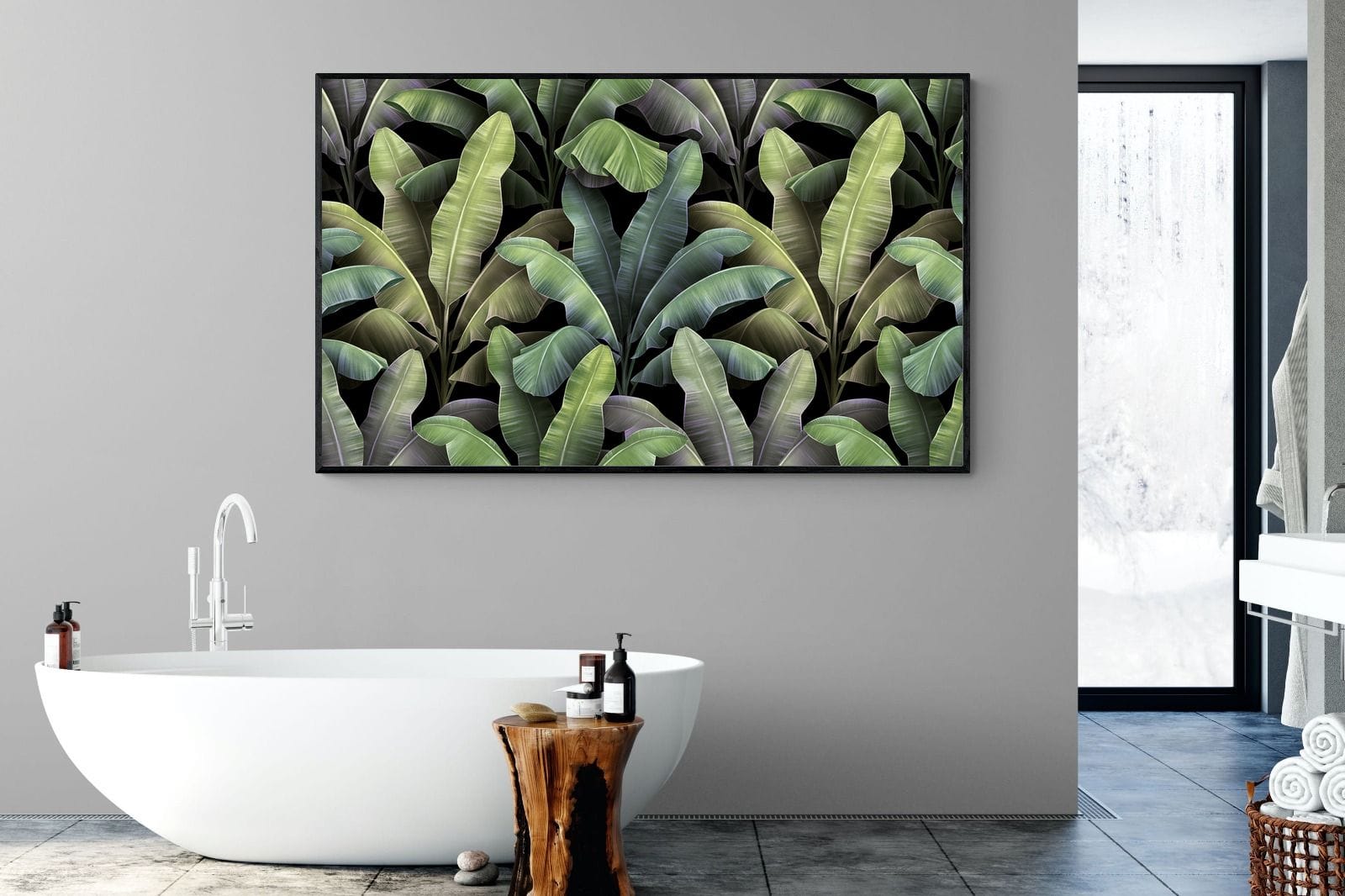 Lost in the Jungle-Wall_Art-180 x 110cm-Mounted Canvas-Black-Pixalot