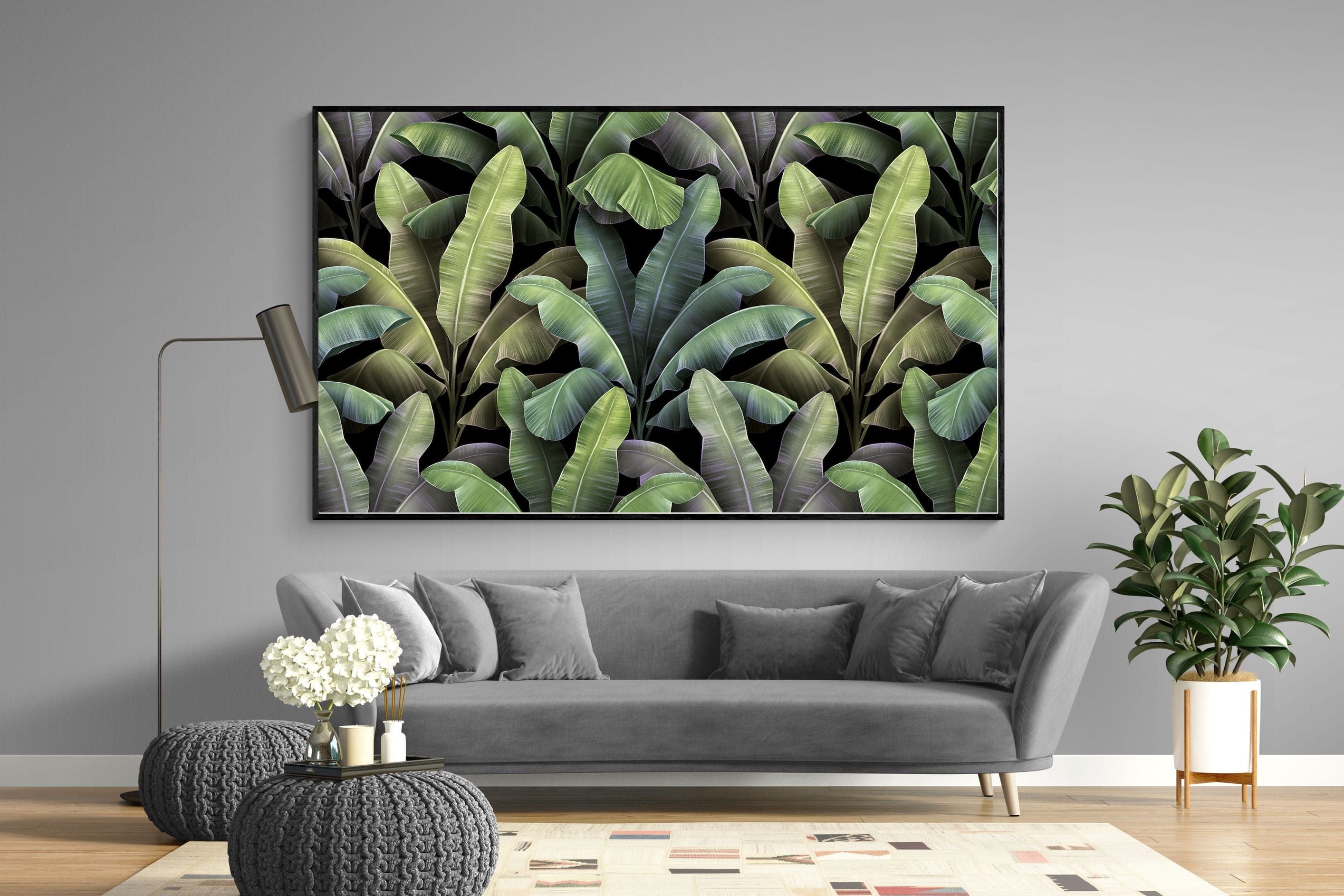 Lost in the Jungle-Wall_Art-220 x 130cm-Mounted Canvas-Black-Pixalot