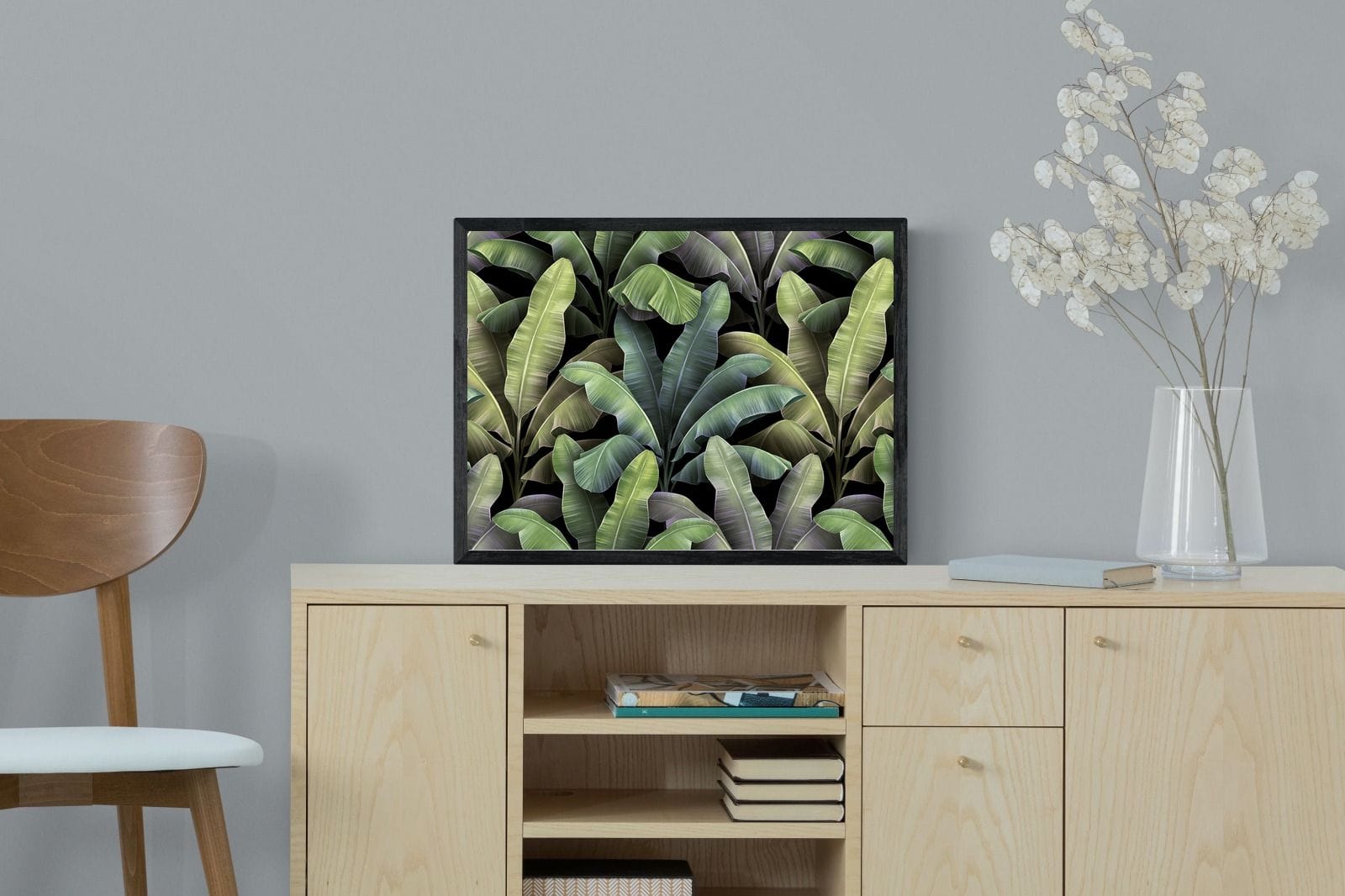 Lost in the Jungle-Wall_Art-60 x 45cm-Mounted Canvas-Black-Pixalot