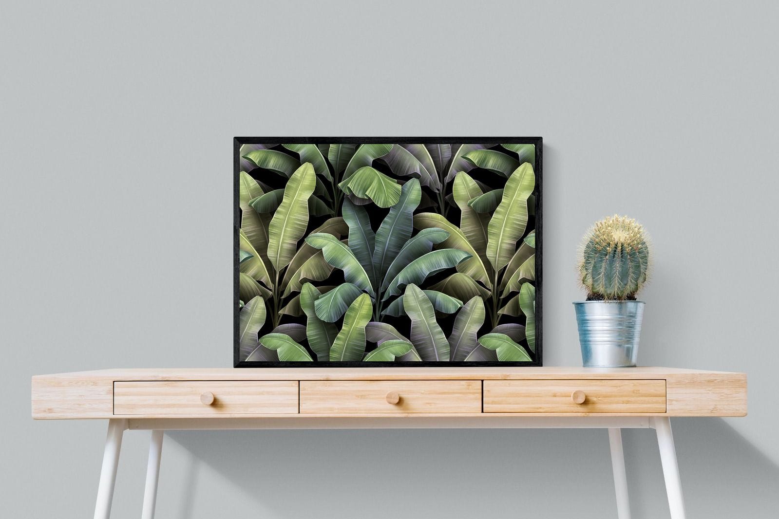 Lost in the Jungle-Wall_Art-80 x 60cm-Mounted Canvas-Black-Pixalot