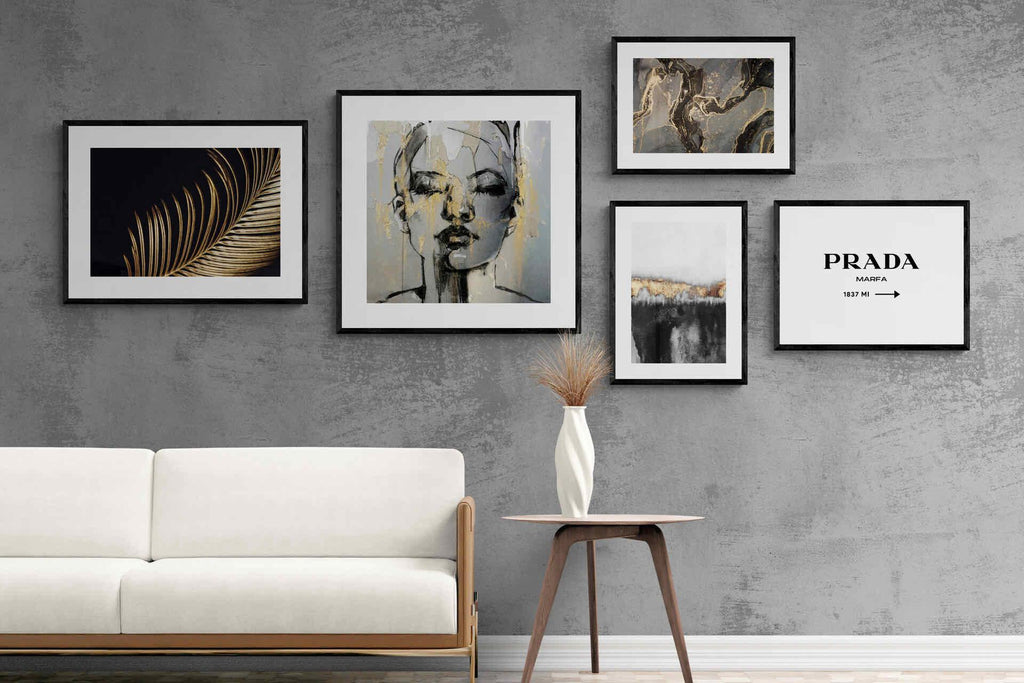 Lux Gold Gallery Wall Set-Wall_Art-Framed Print-Black-Pixalot