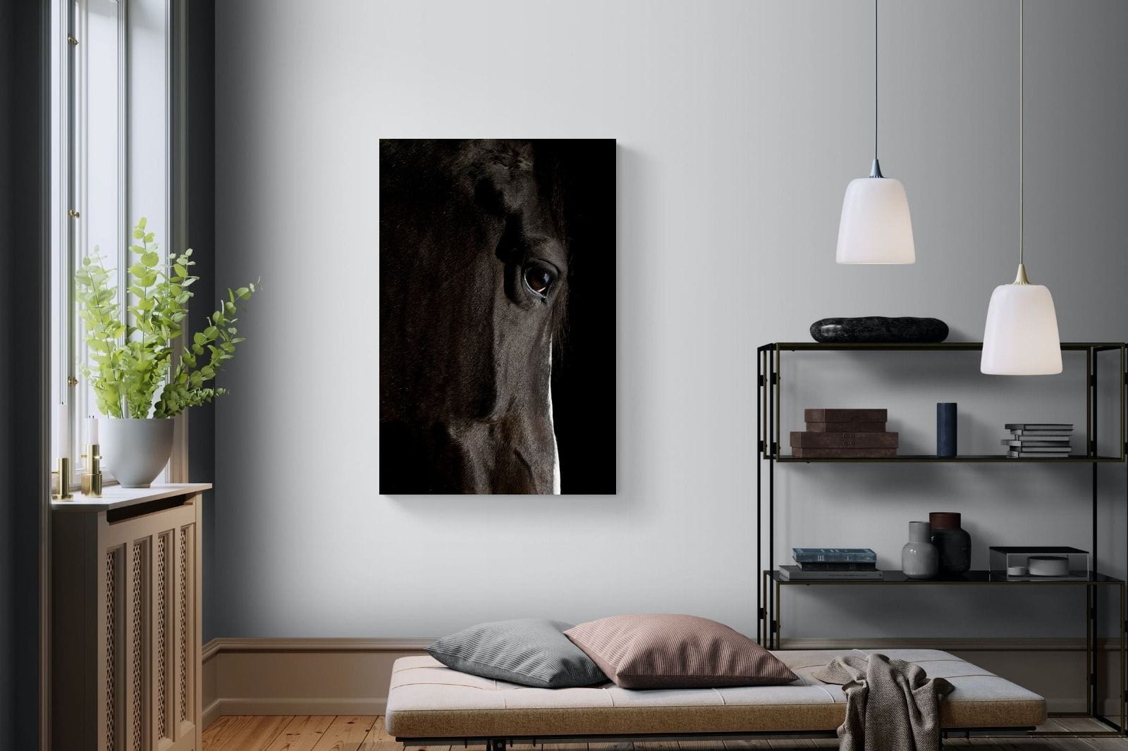Midnight Stallion-Wall_Art-100 x 150cm-Mounted Canvas-No Frame-Pixalot