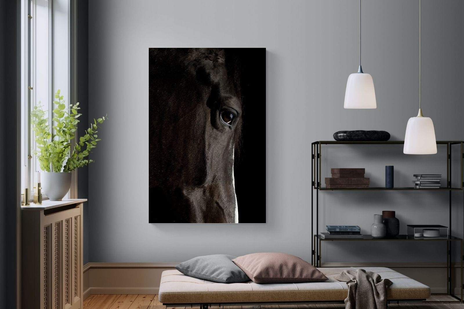 Midnight Stallion-Wall_Art-120 x 180cm-Mounted Canvas-No Frame-Pixalot