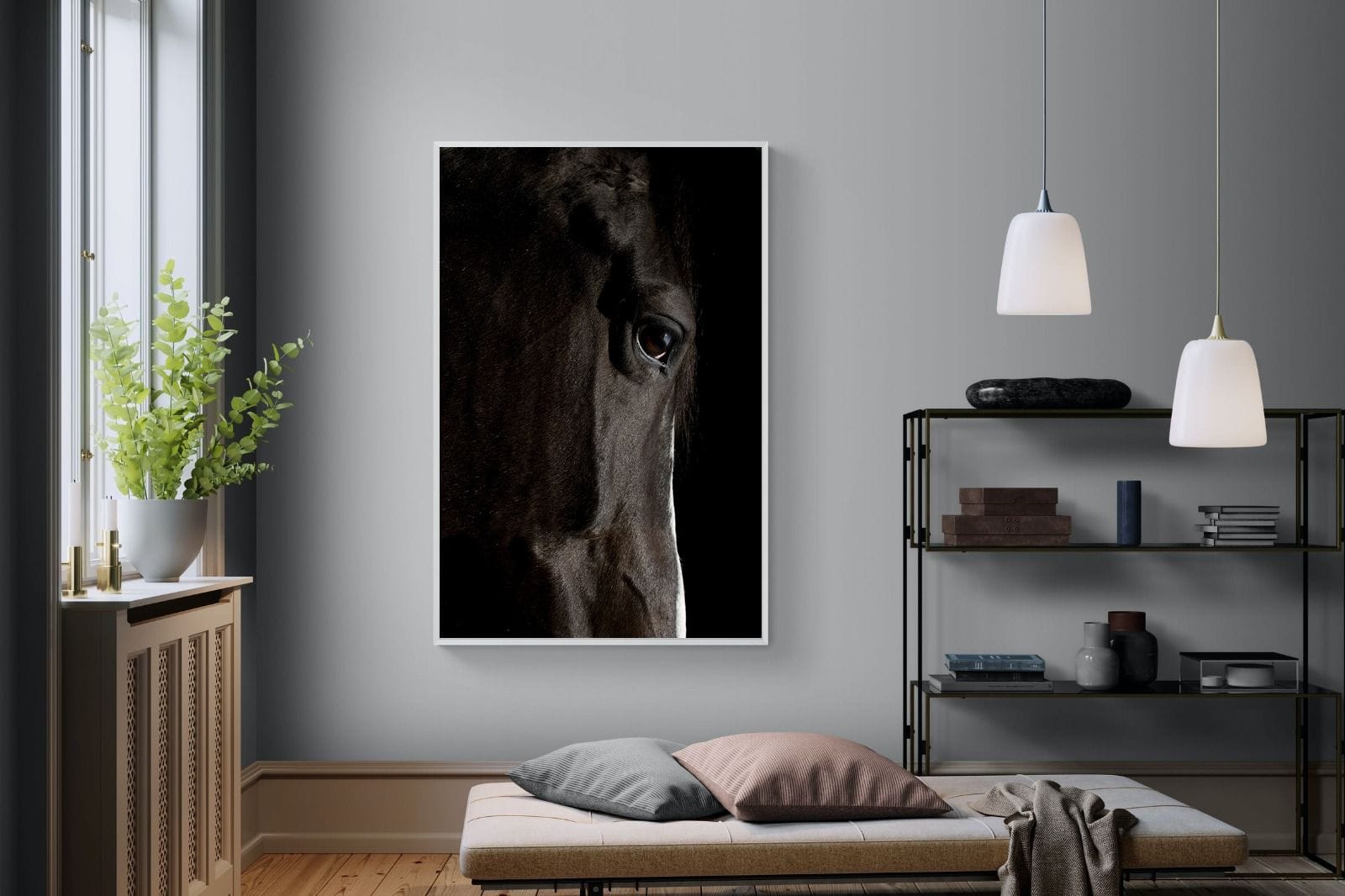 Midnight Stallion-Wall_Art-120 x 180cm-Mounted Canvas-White-Pixalot