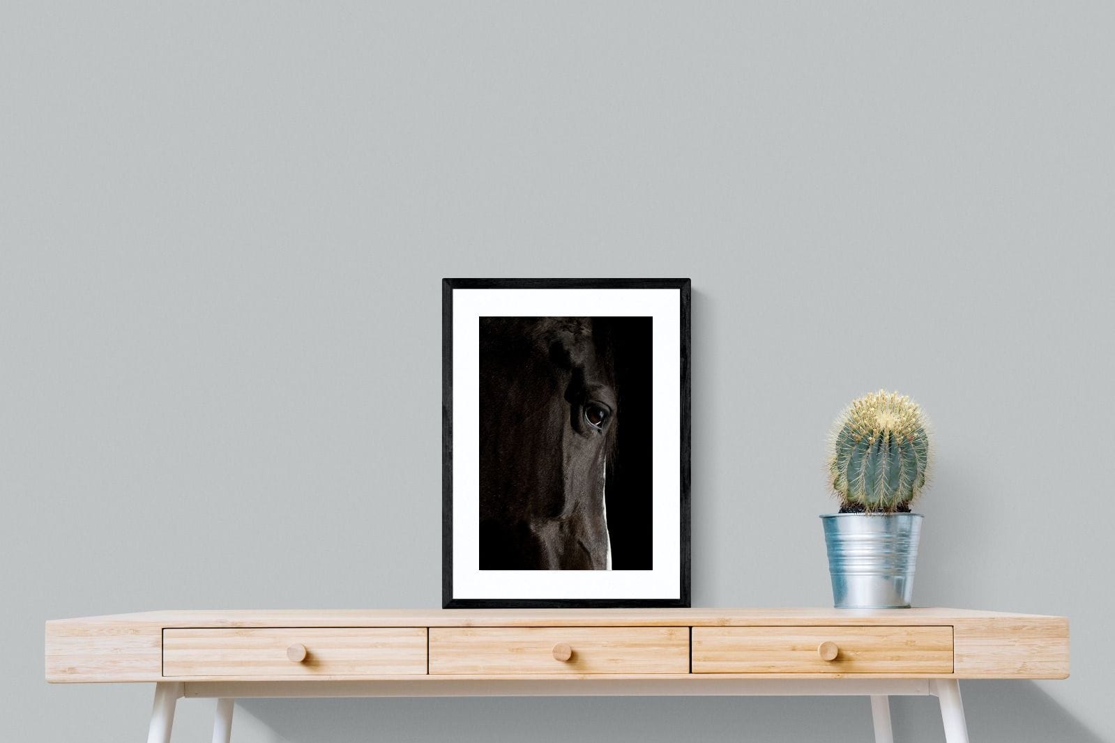Midnight Stallion-Wall_Art-45 x 60cm-Framed Print-Black-Pixalot