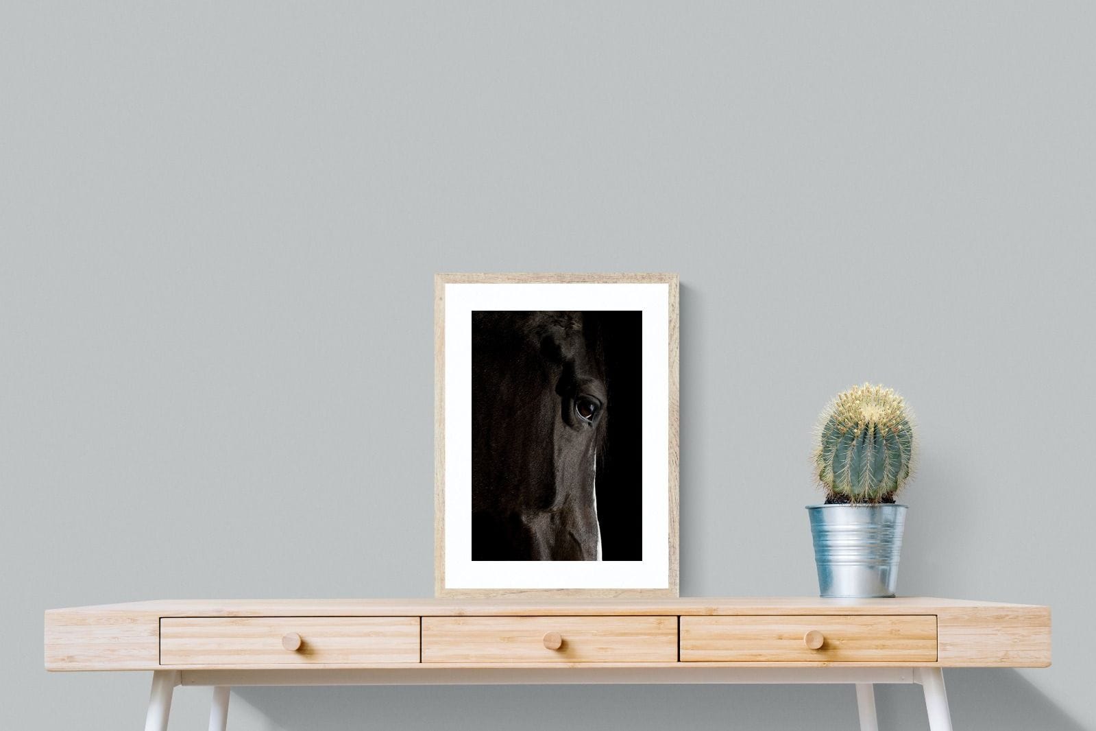 Midnight Stallion-Wall_Art-45 x 60cm-Framed Print-Wood-Pixalot