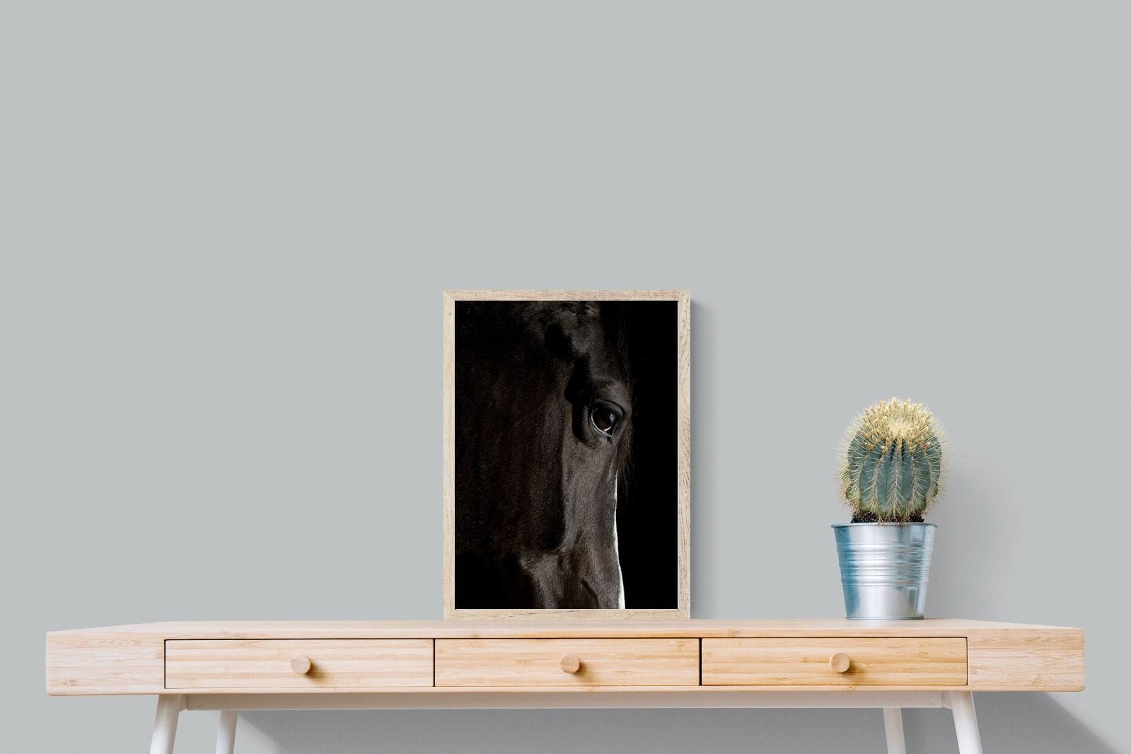 Midnight Stallion-Wall_Art-45 x 60cm-Mounted Canvas-Wood-Pixalot