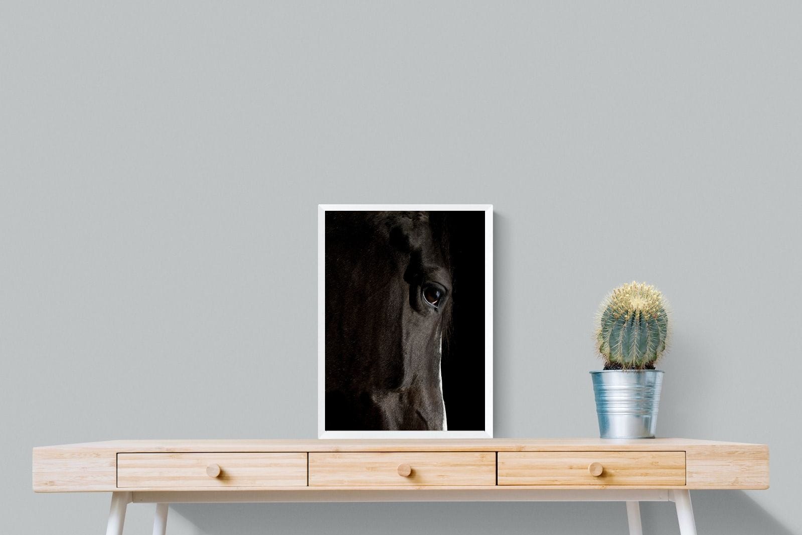 Midnight Stallion-Wall_Art-45 x 60cm-Mounted Canvas-White-Pixalot