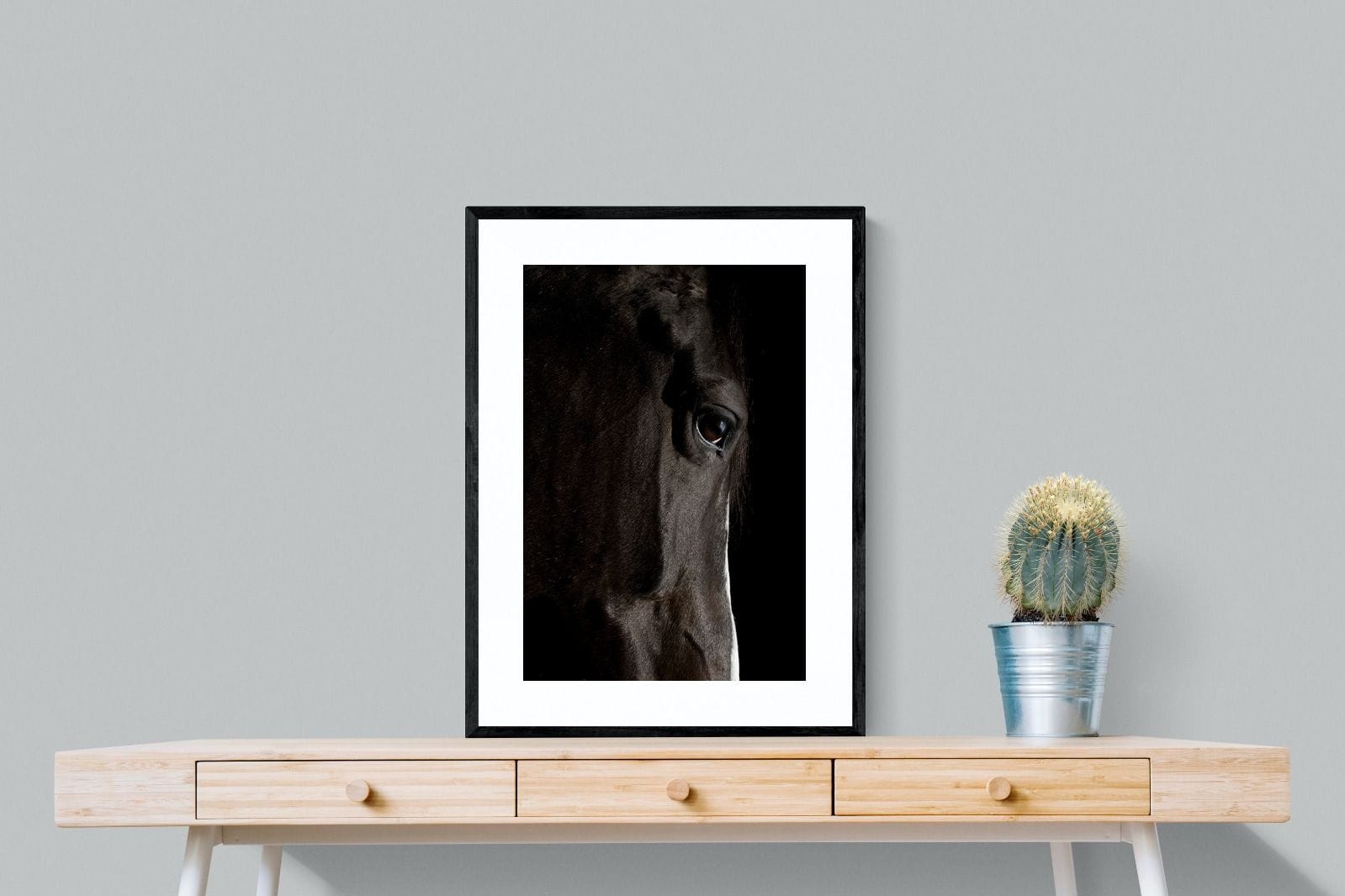 Midnight Stallion-Wall_Art-60 x 80cm-Framed Print-Black-Pixalot