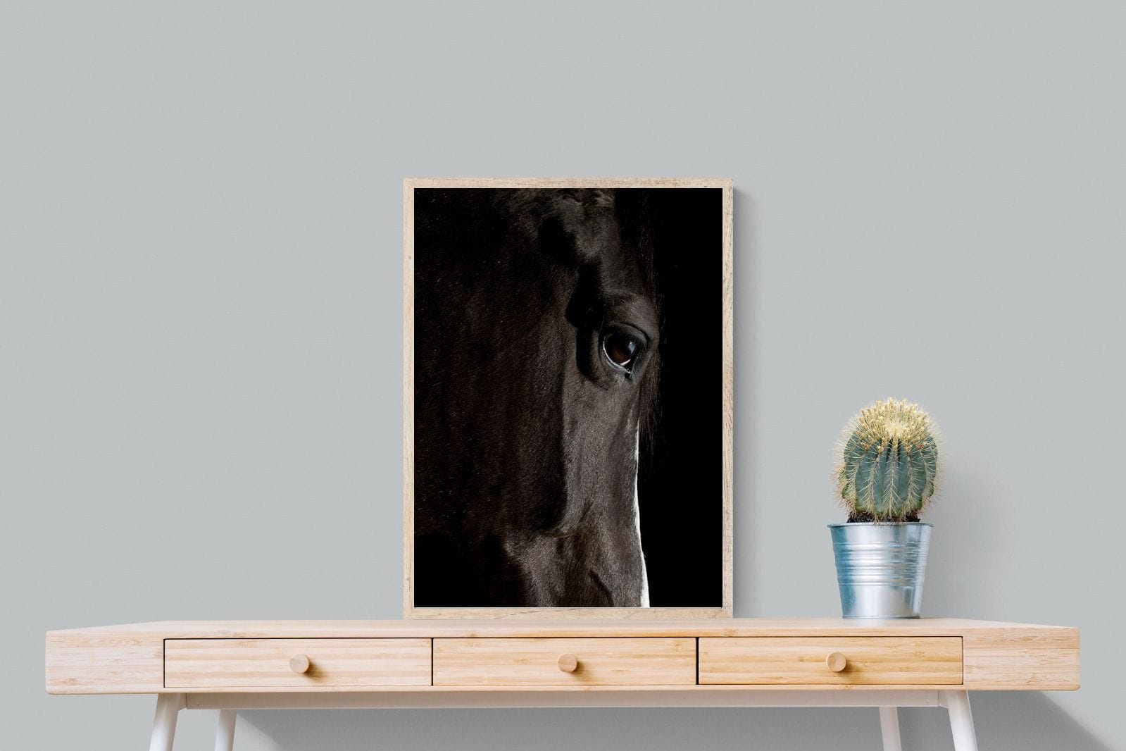 Midnight Stallion-Wall_Art-60 x 80cm-Mounted Canvas-Wood-Pixalot
