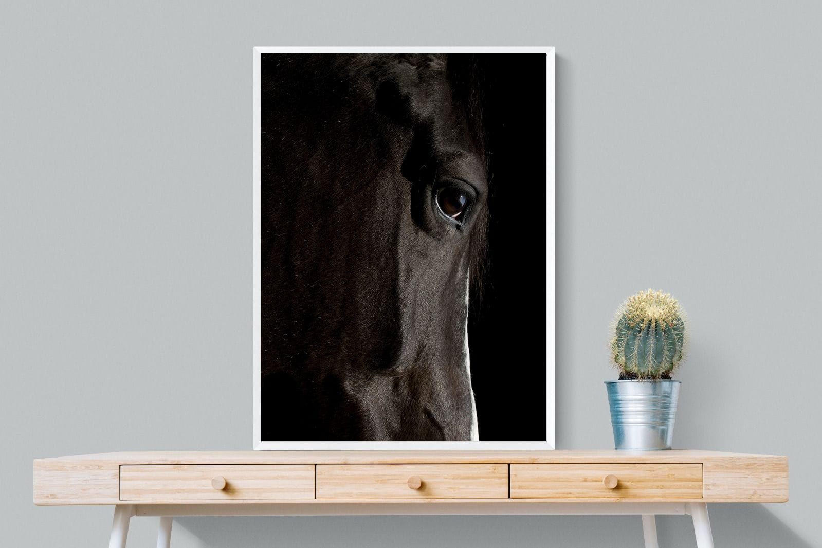 Midnight Stallion-Wall_Art-75 x 100cm-Mounted Canvas-White-Pixalot