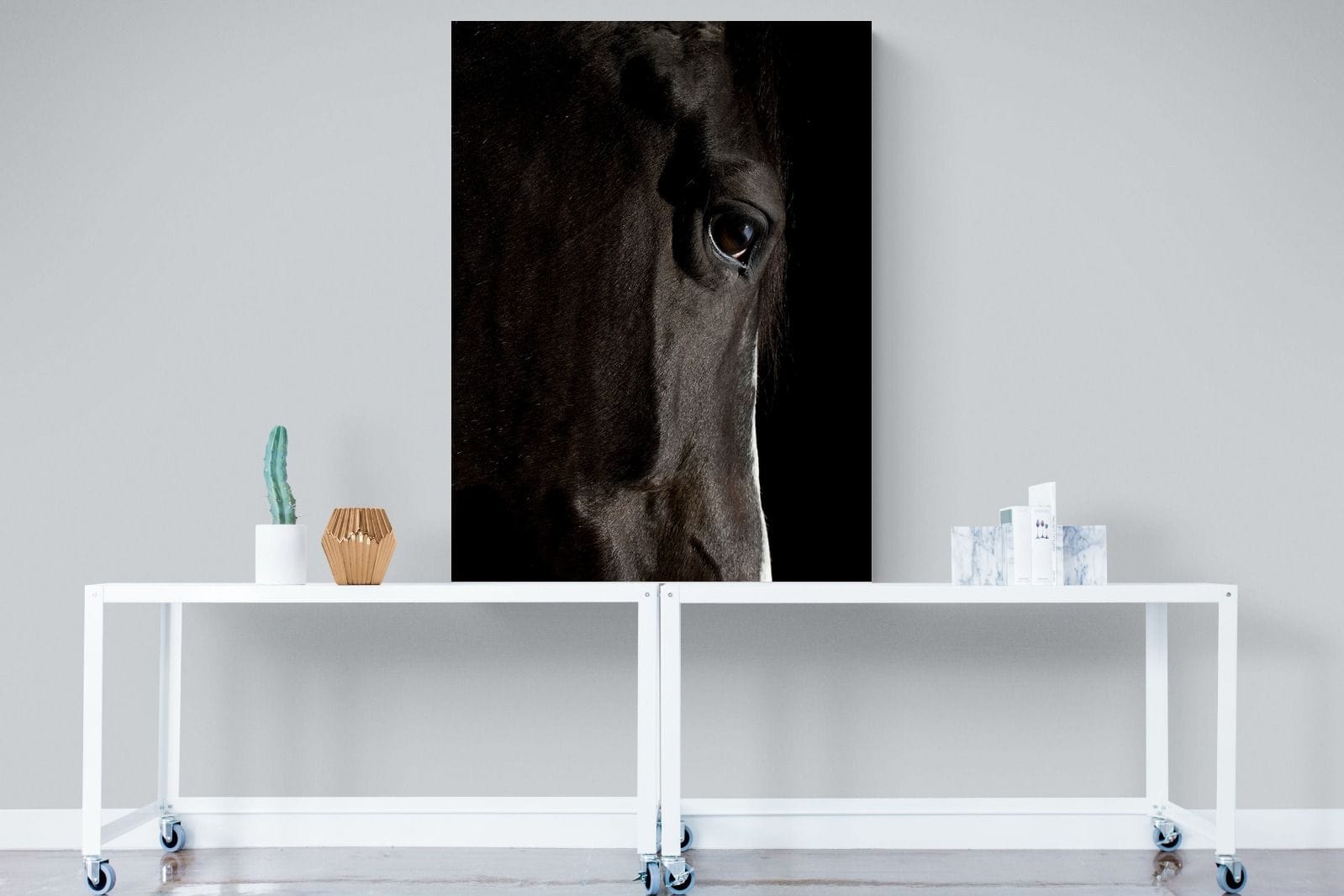 Midnight Stallion-Wall_Art-90 x 120cm-Mounted Canvas-No Frame-Pixalot