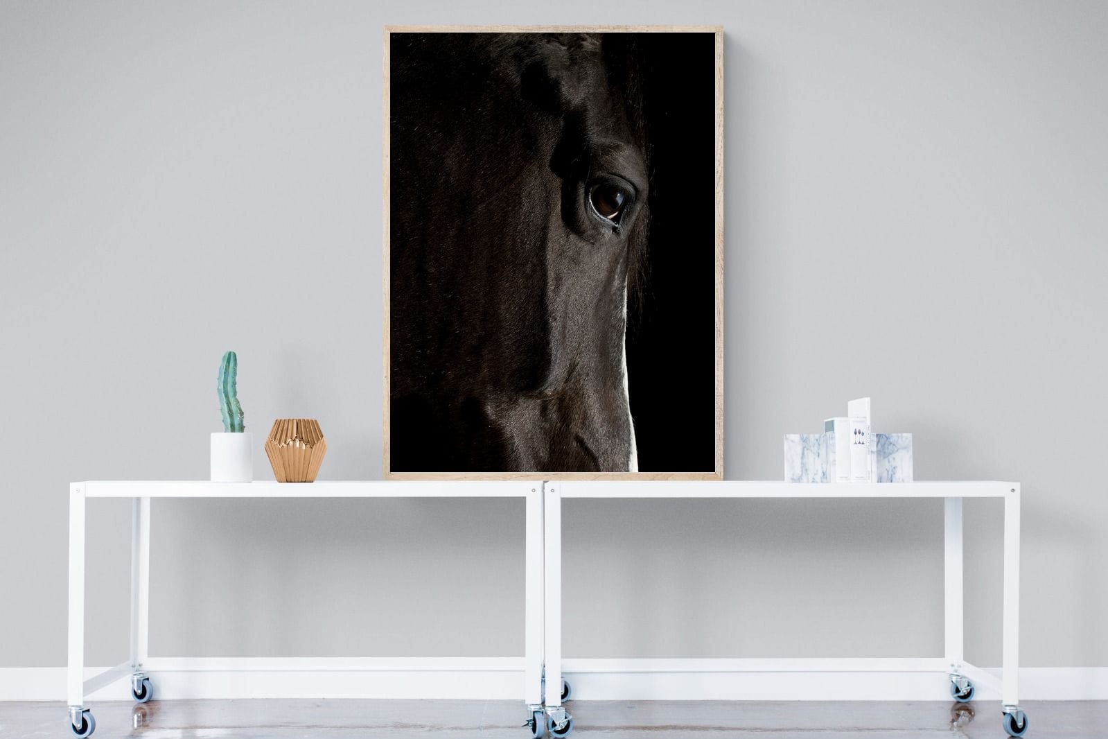 Midnight Stallion-Wall_Art-90 x 120cm-Mounted Canvas-Wood-Pixalot
