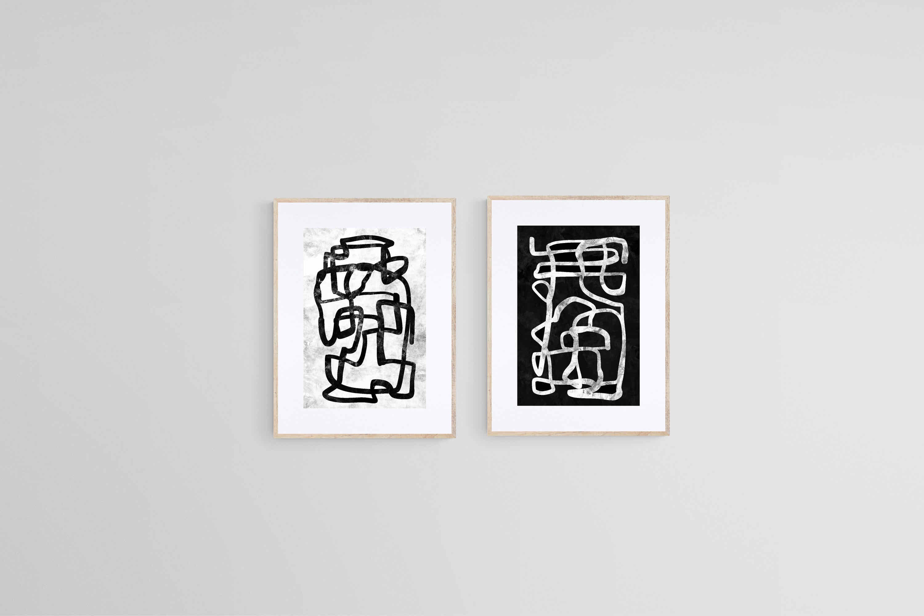 Mono Two Set-Wall_Art-45 x 60cm (x2)-Framed Print-Wood-Pixalot