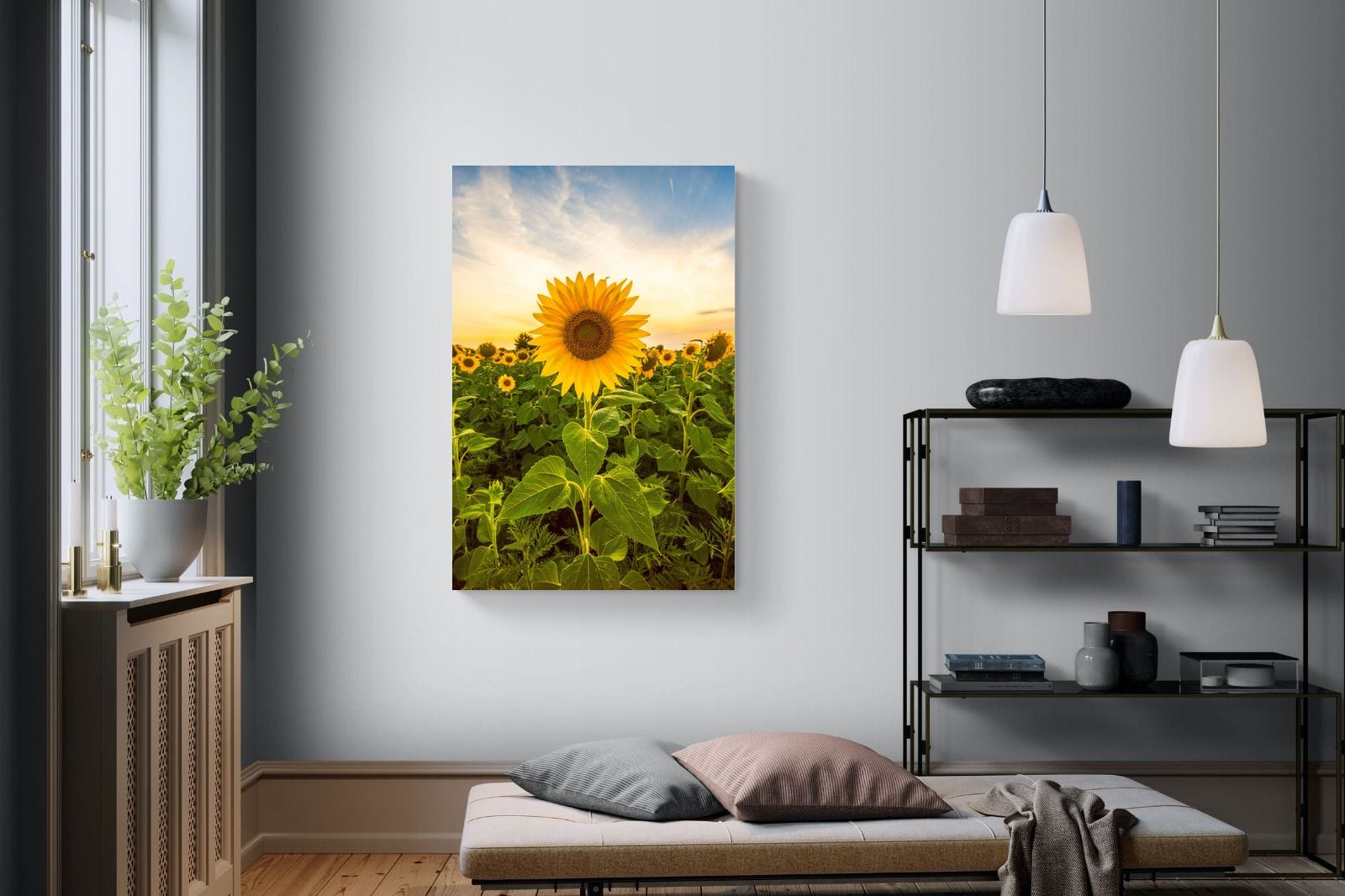 Morning Sunflowers-Wall_Art-100 x 150cm-Mounted Canvas-No Frame-Pixalot