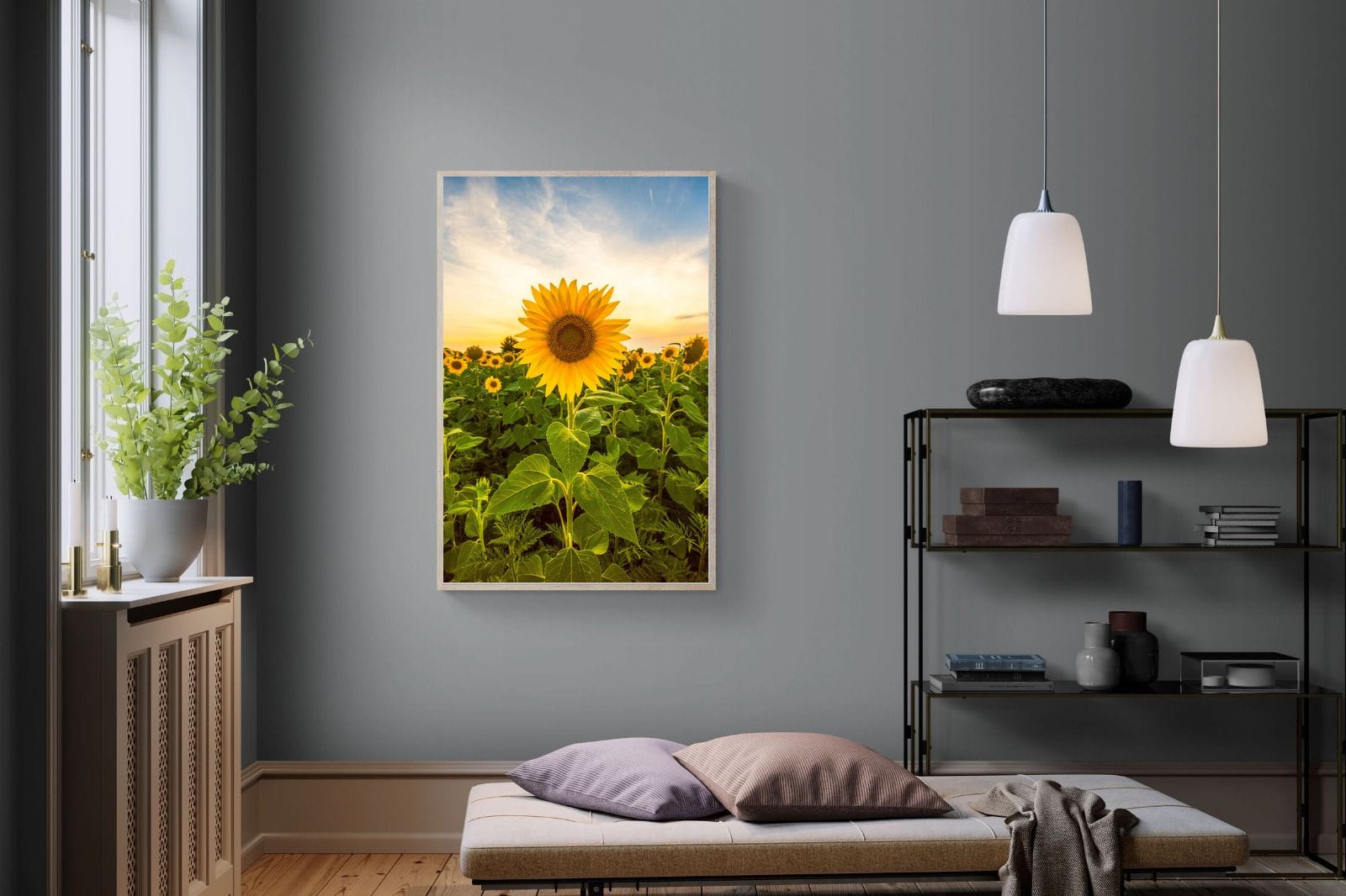 Morning Sunflowers-Wall_Art-100 x 150cm-Mounted Canvas-Wood-Pixalot