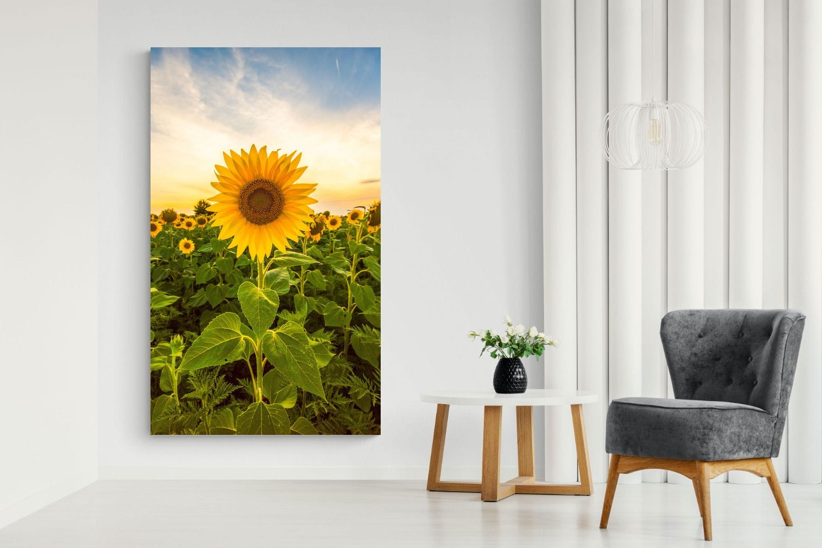 Morning Sunflowers-Wall_Art-130 x 220cm-Mounted Canvas-No Frame-Pixalot