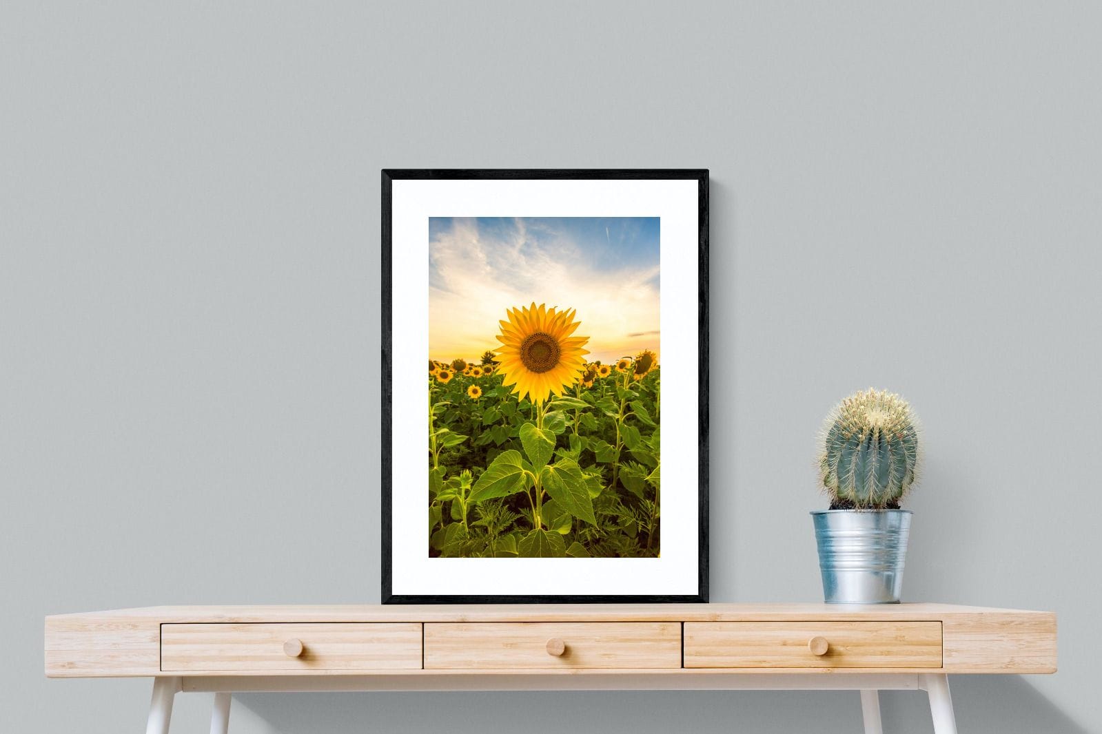 Morning Sunflowers-Wall_Art-60 x 80cm-Framed Print-Black-Pixalot