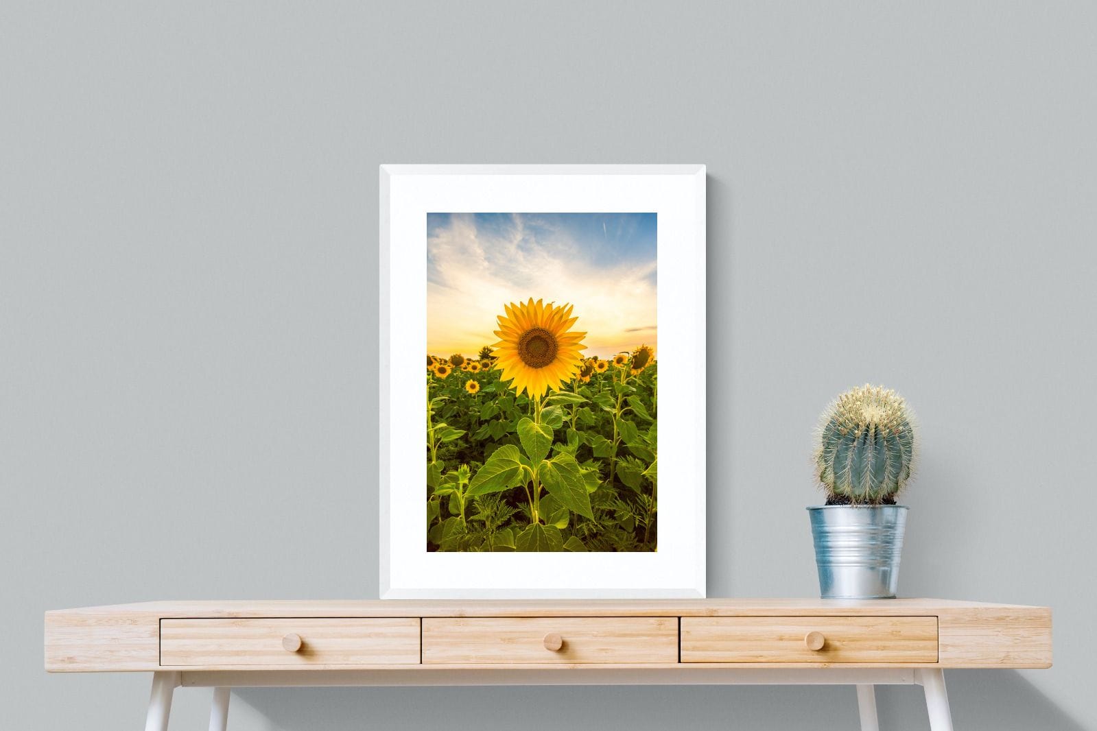 Morning Sunflowers-Wall_Art-60 x 80cm-Framed Print-White-Pixalot