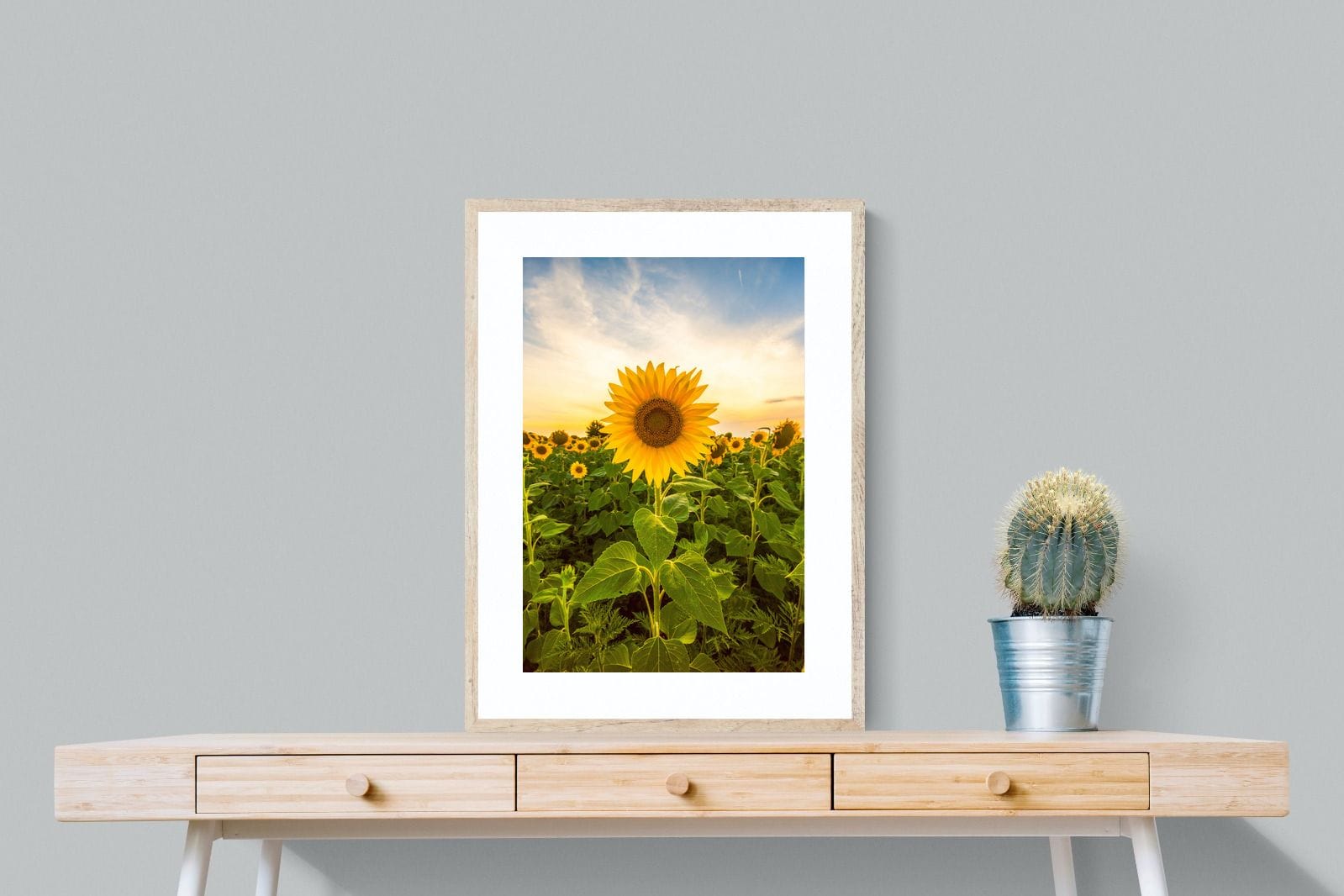 Morning Sunflowers-Wall_Art-60 x 80cm-Framed Print-Wood-Pixalot