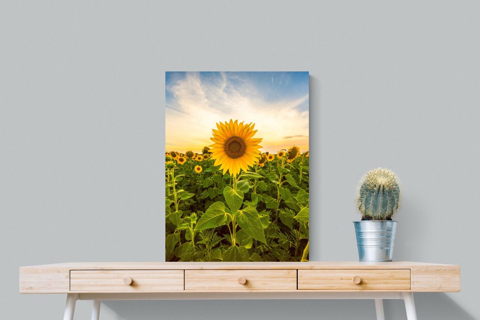 Morning Sunflowers-Wall_Art-60 x 80cm-Mounted Canvas-No Frame-Pixalot