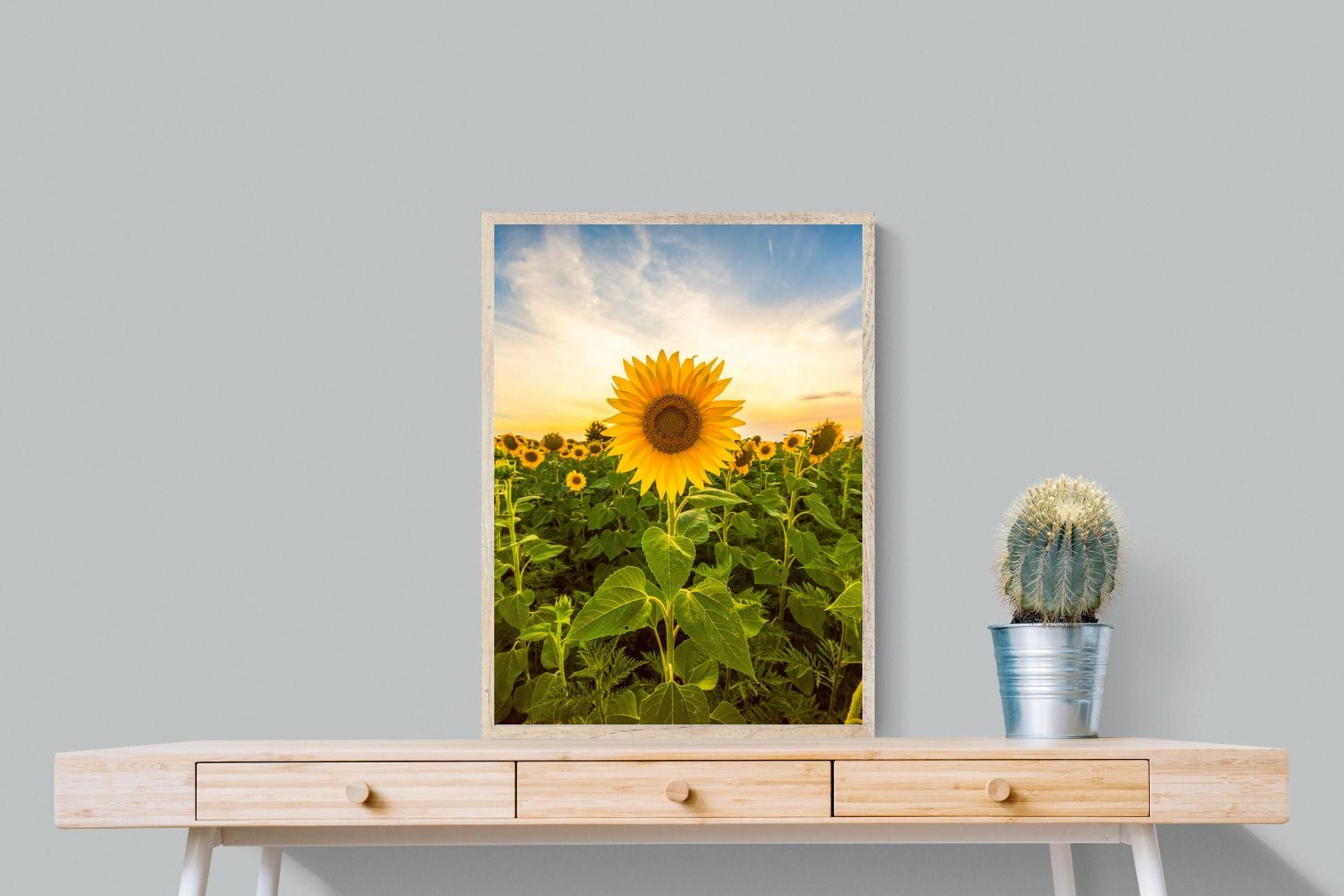 Morning Sunflowers-Wall_Art-60 x 80cm-Mounted Canvas-Wood-Pixalot