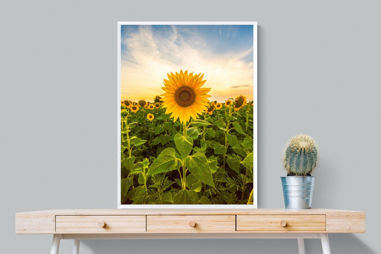 Morning Sunflowers-Wall_Art-75 x 100cm-Mounted Canvas-White-Pixalot