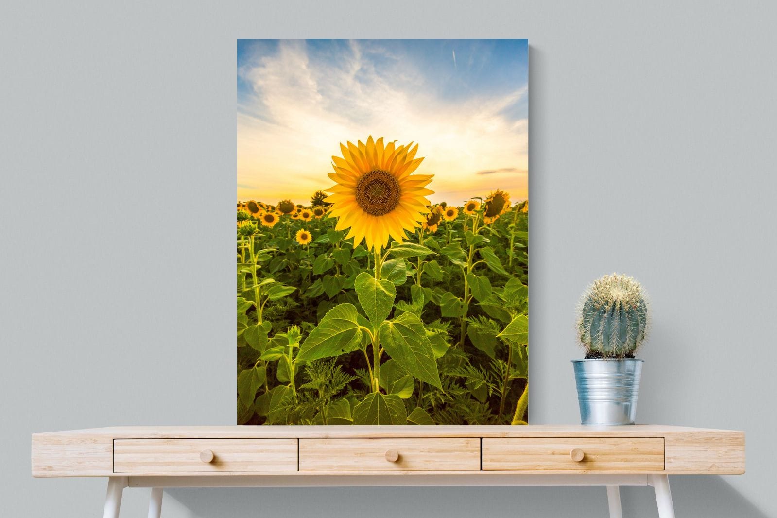 Morning Sunflowers-Wall_Art-75 x 100cm-Mounted Canvas-No Frame-Pixalot