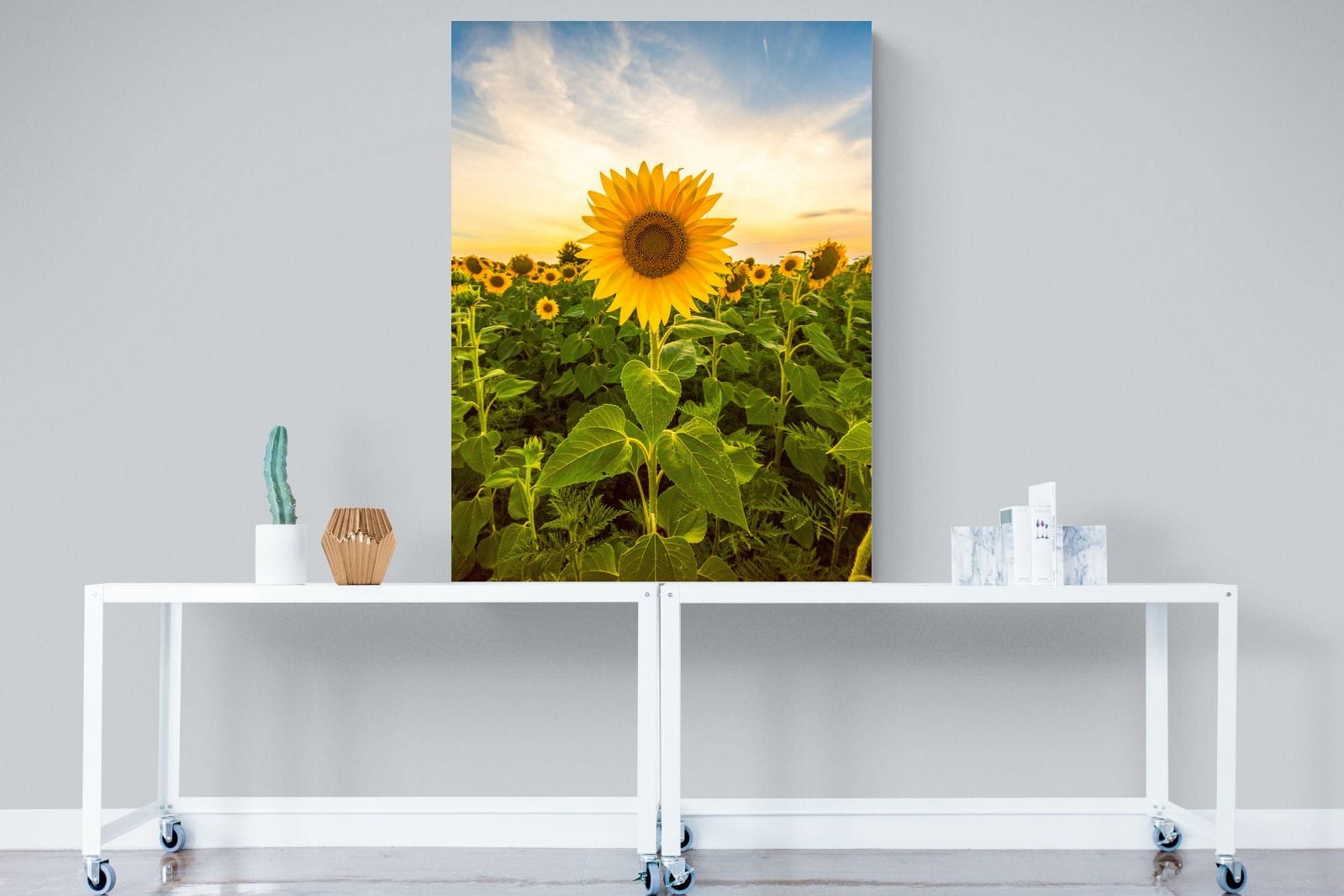 Morning Sunflowers-Wall_Art-90 x 120cm-Mounted Canvas-No Frame-Pixalot