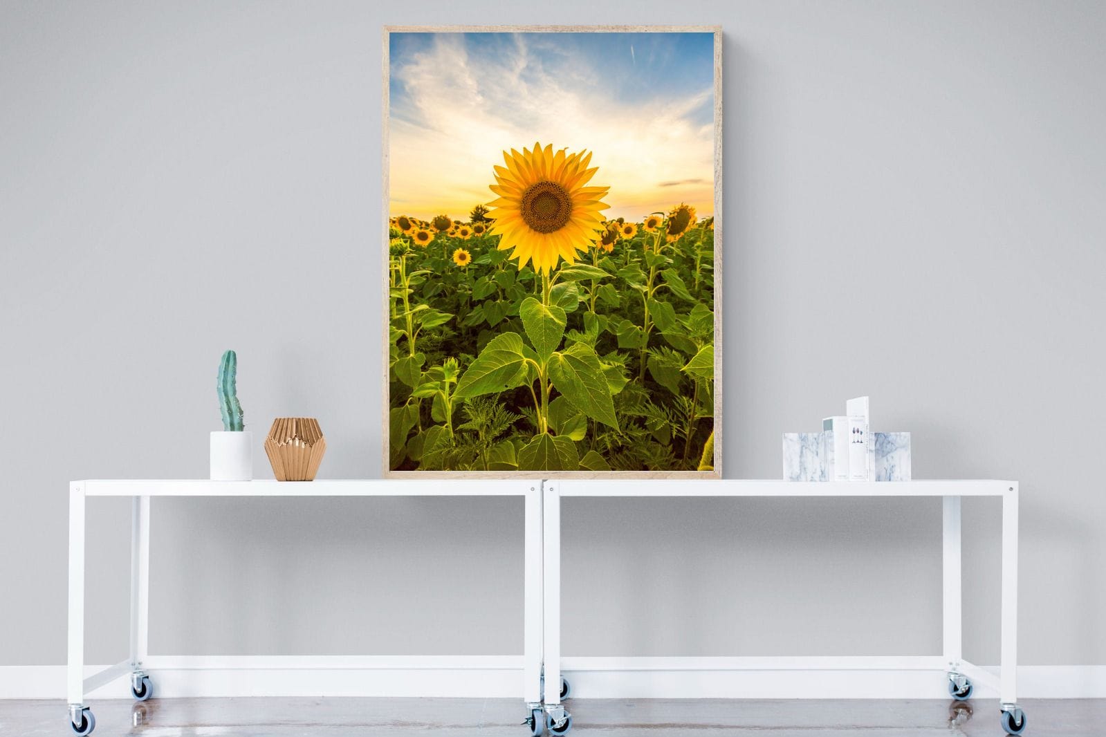 Morning Sunflowers-Wall_Art-90 x 120cm-Mounted Canvas-Wood-Pixalot