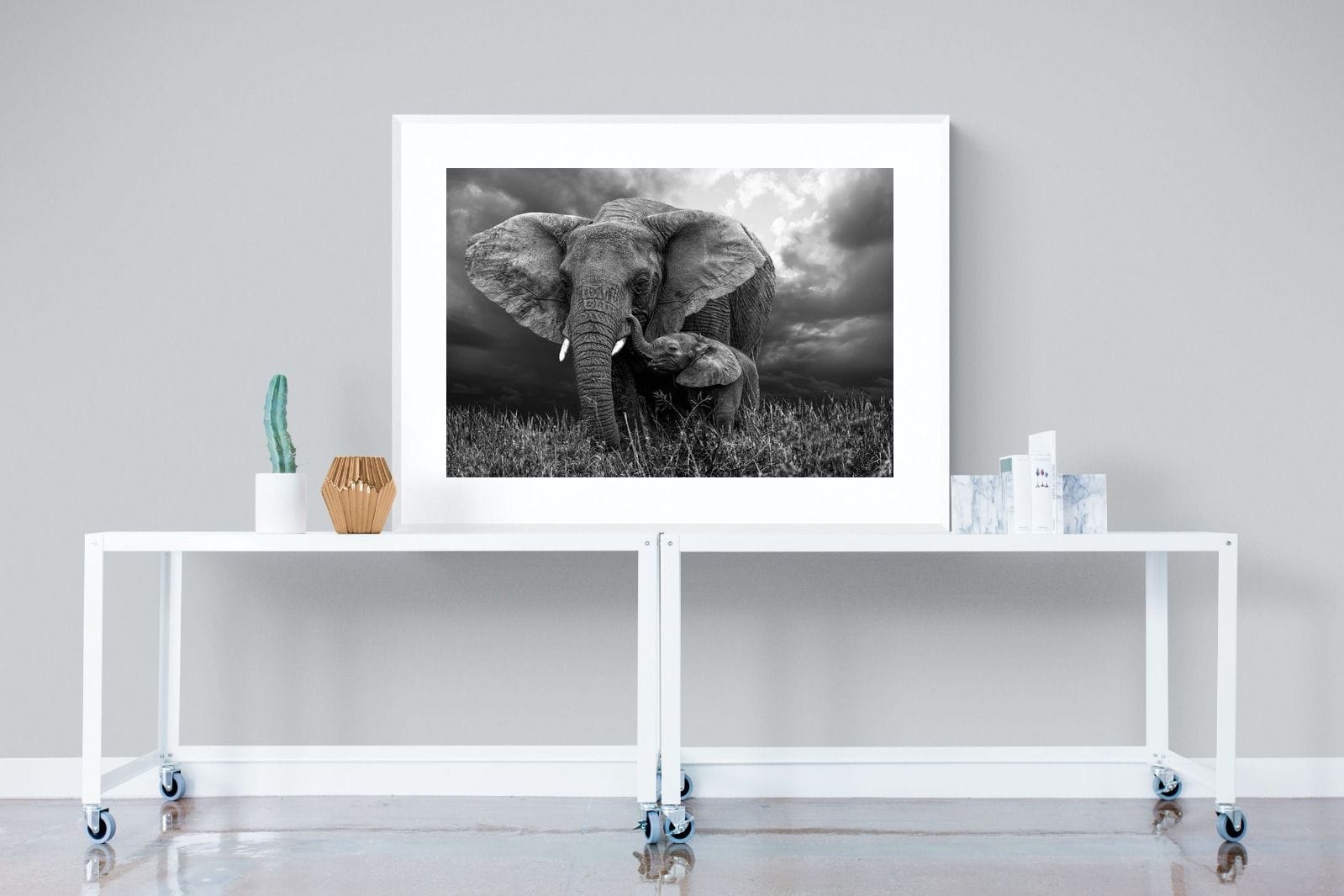Mother's Thunder-Wall_Art-120 x 90cm-Framed Print-White-Pixalot