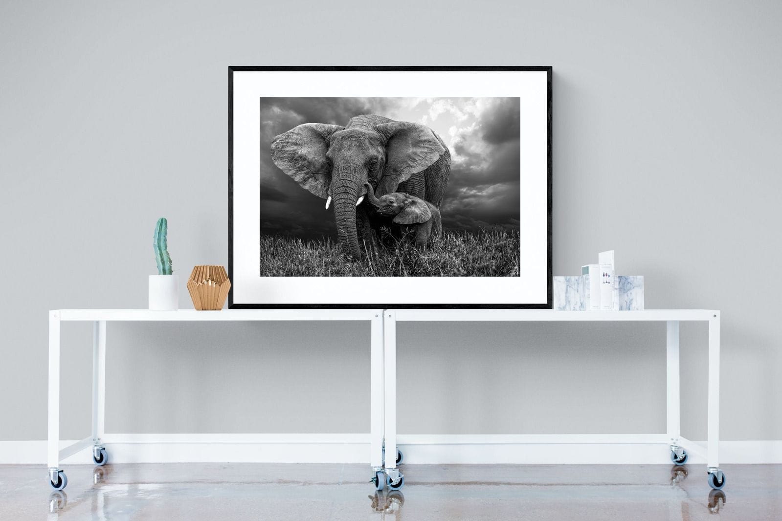 Mother's Thunder-Wall_Art-120 x 90cm-Framed Print-Black-Pixalot