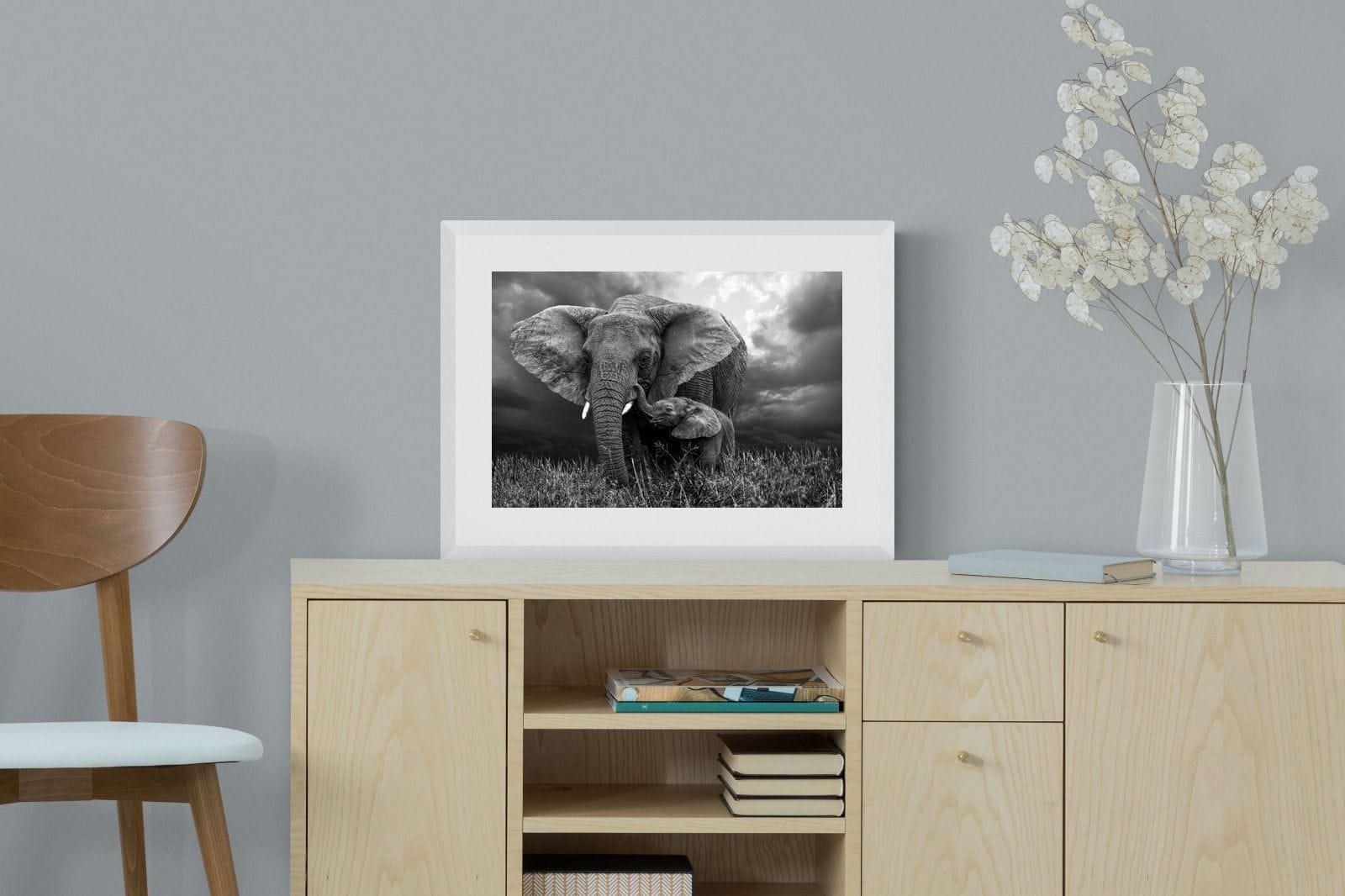Mother's Thunder-Wall_Art-60 x 45cm-Framed Print-White-Pixalot