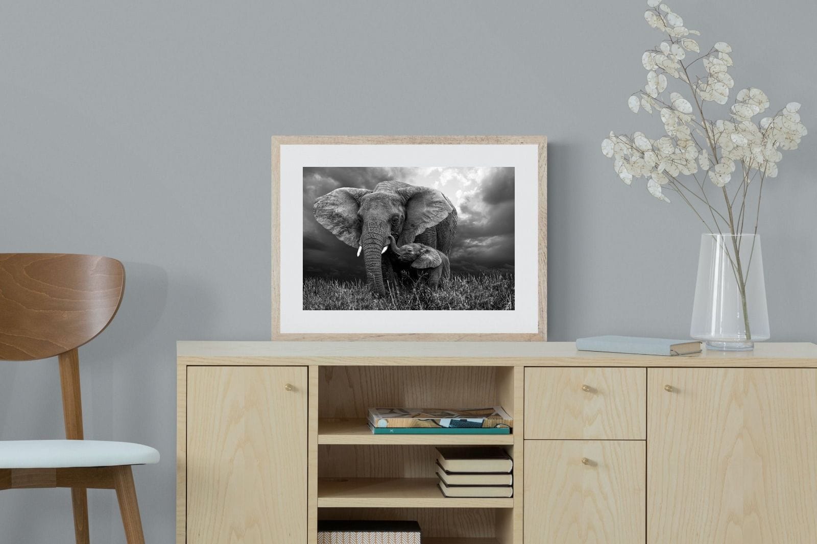 Mother's Thunder-Wall_Art-60 x 45cm-Framed Print-Wood-Pixalot