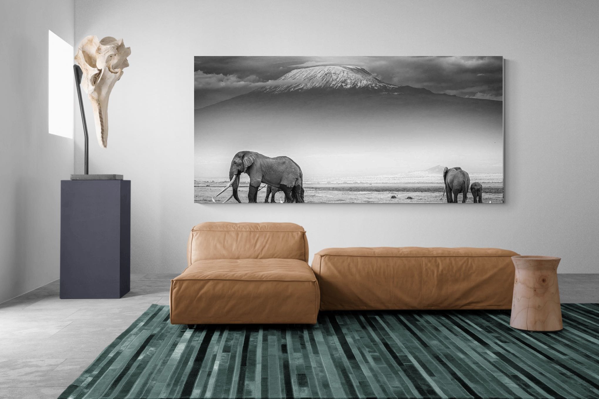 Mountain Ele-Wall_Art-275 x 130cm-Mounted Canvas-No Frame-Pixalot