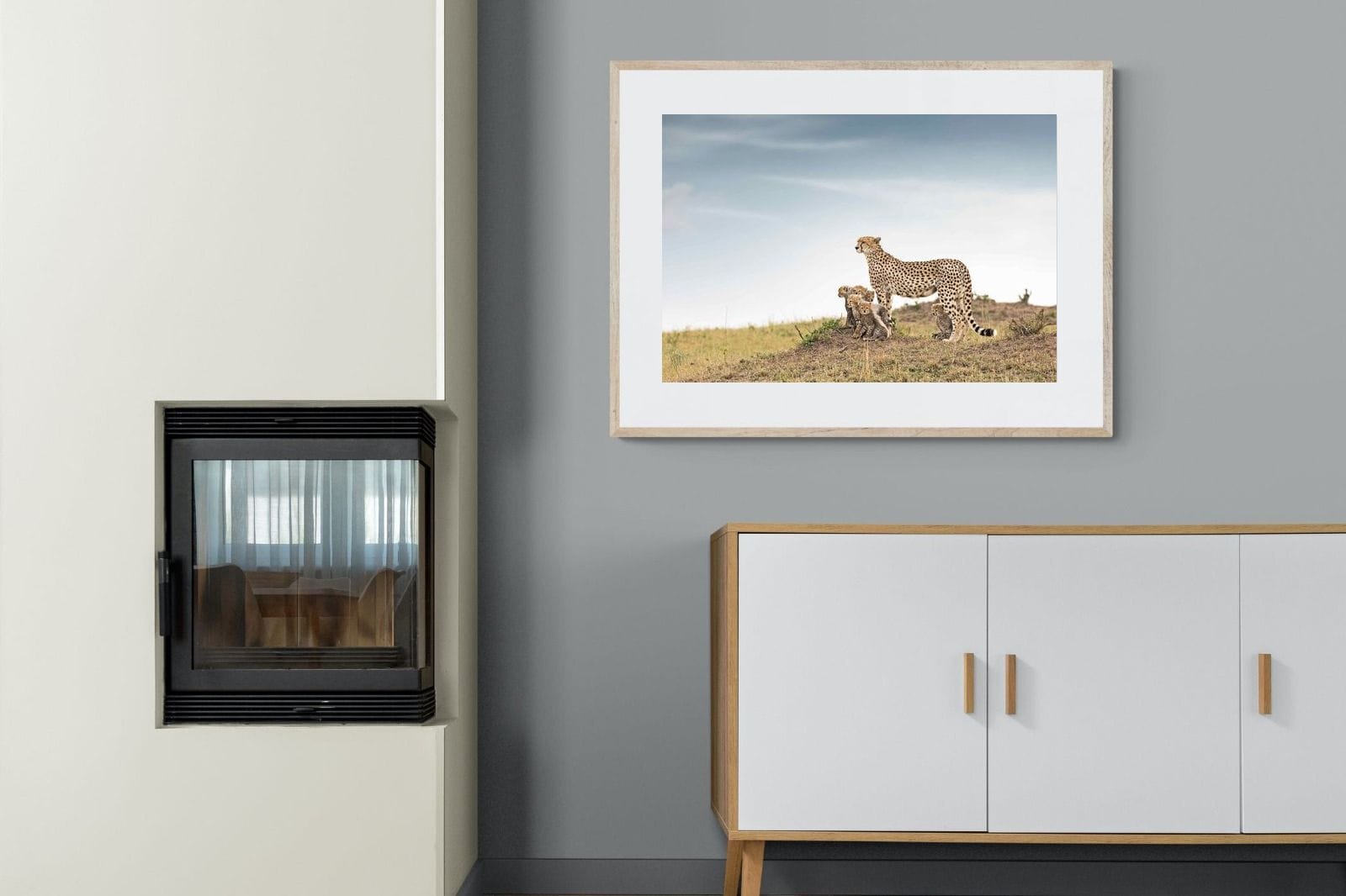 Mum & Cubs-Wall_Art-100 x 75cm-Framed Print-Wood-Pixalot