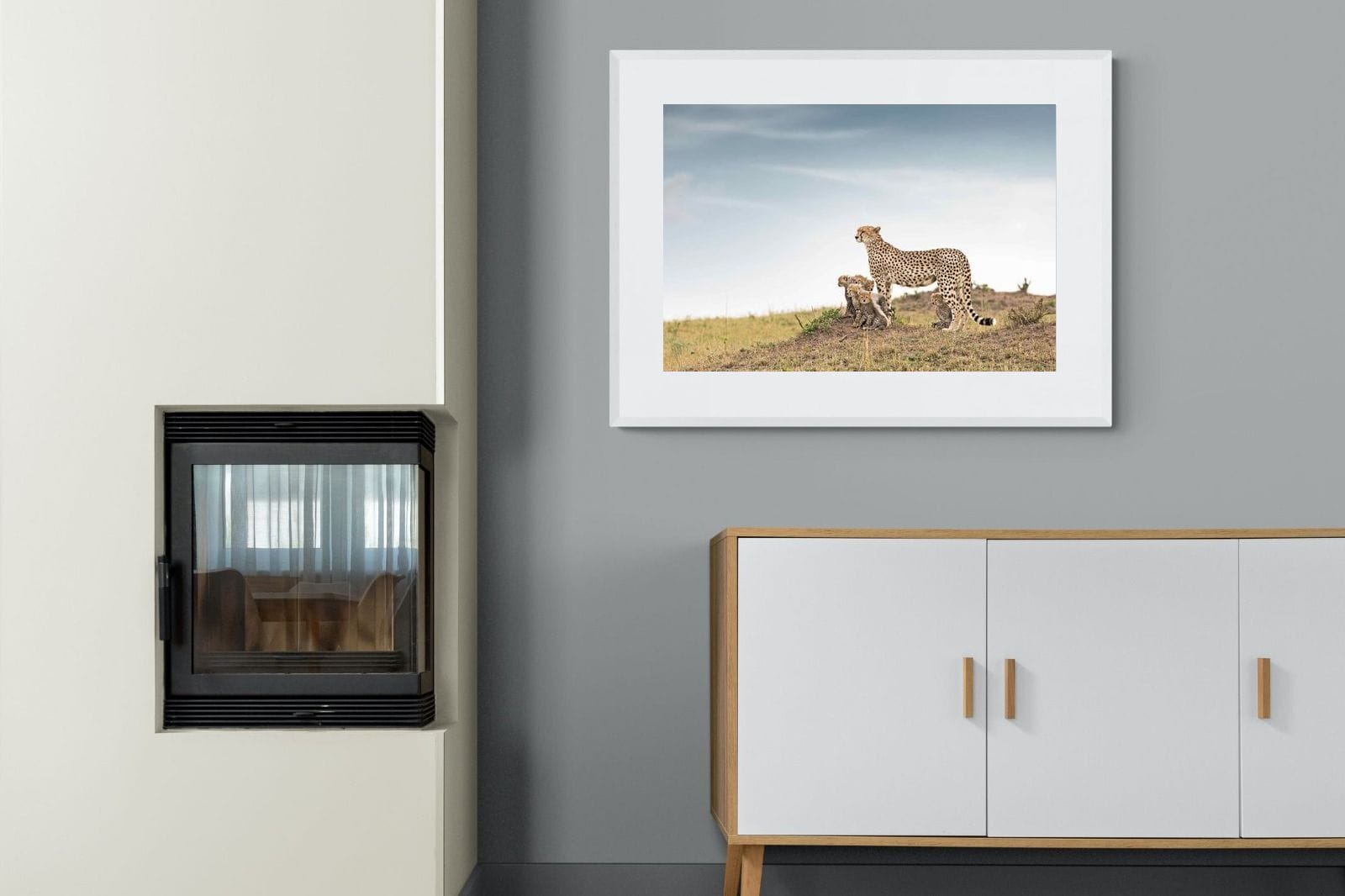 Mum & Cubs-Wall_Art-100 x 75cm-Framed Print-White-Pixalot
