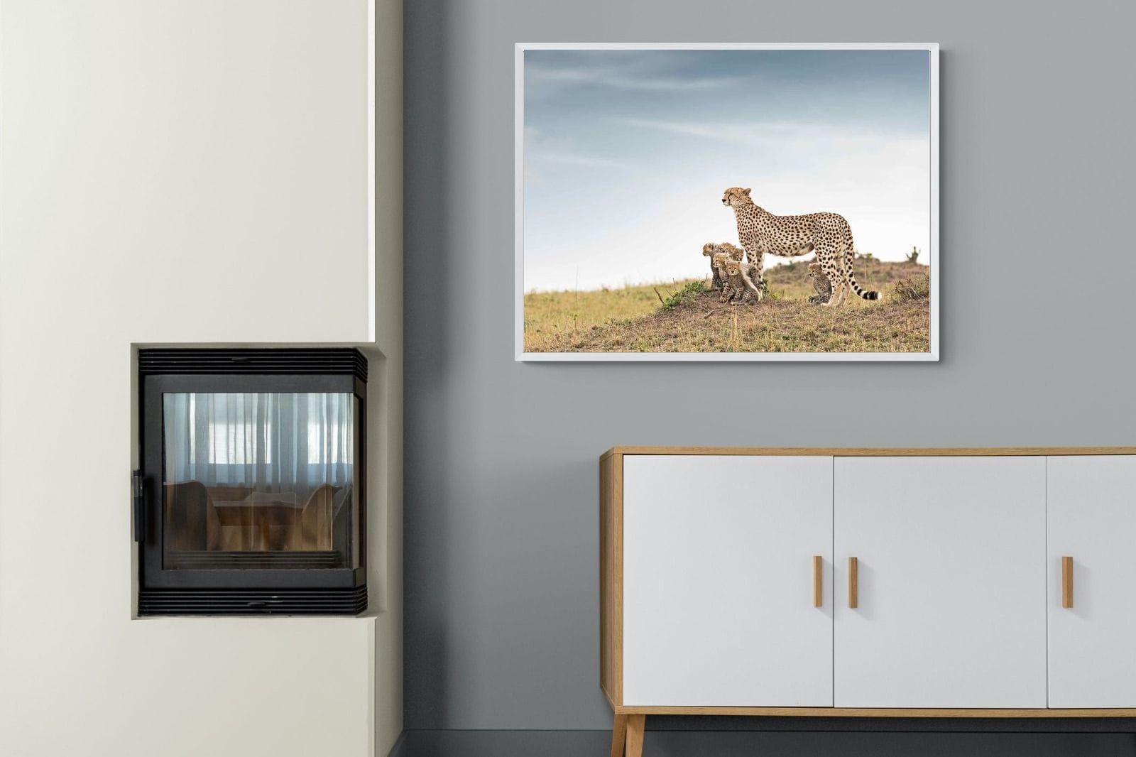 Mum & Cubs-Wall_Art-100 x 75cm-Mounted Canvas-White-Pixalot
