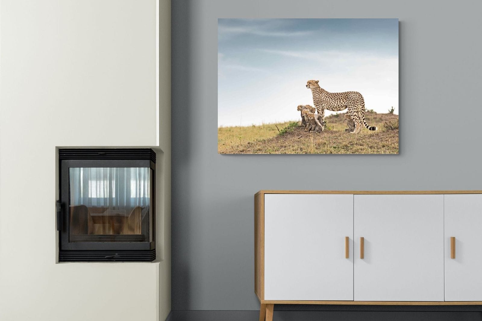 Mum & Cubs-Wall_Art-100 x 75cm-Mounted Canvas-No Frame-Pixalot