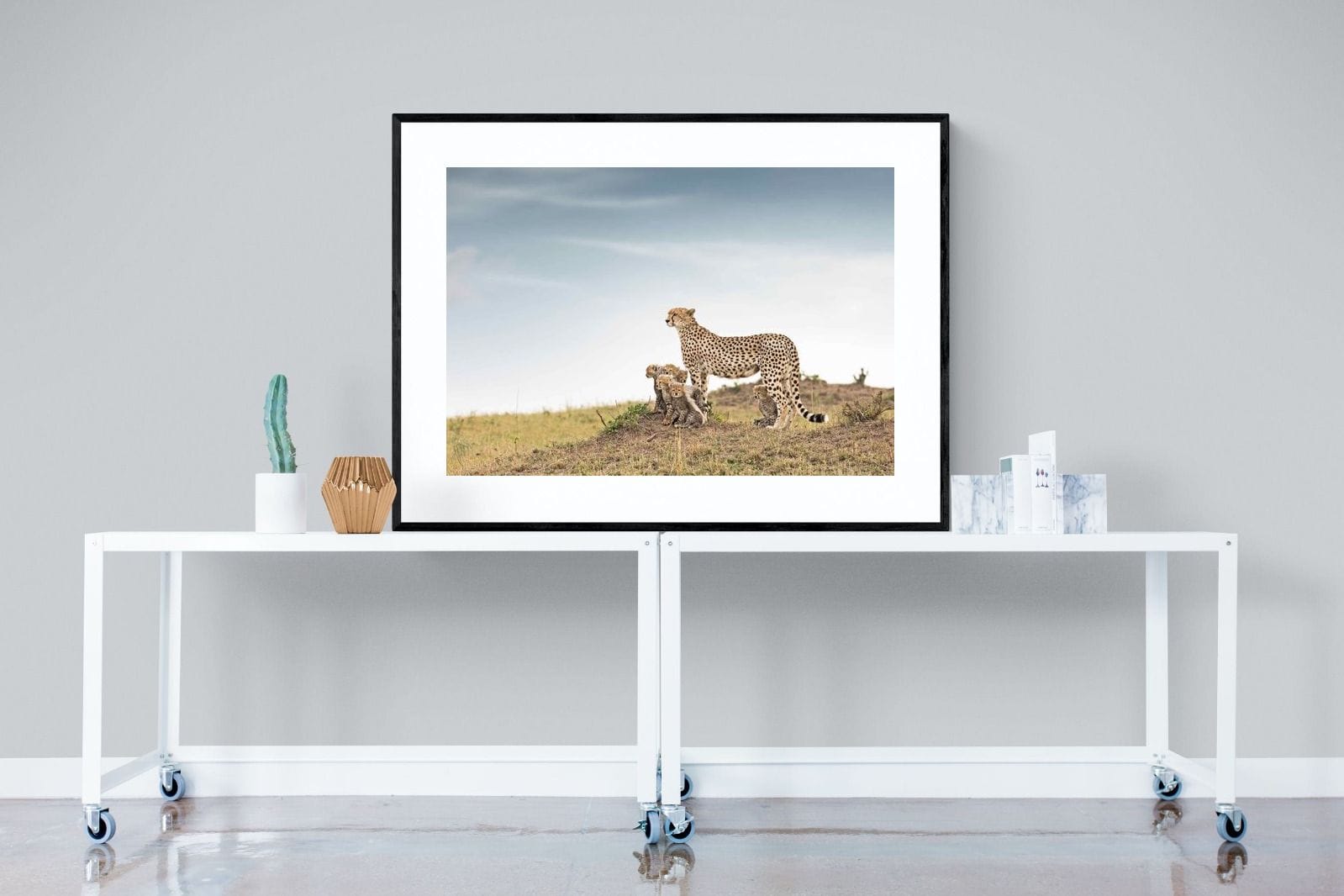 Mum & Cubs-Wall_Art-120 x 90cm-Framed Print-Black-Pixalot