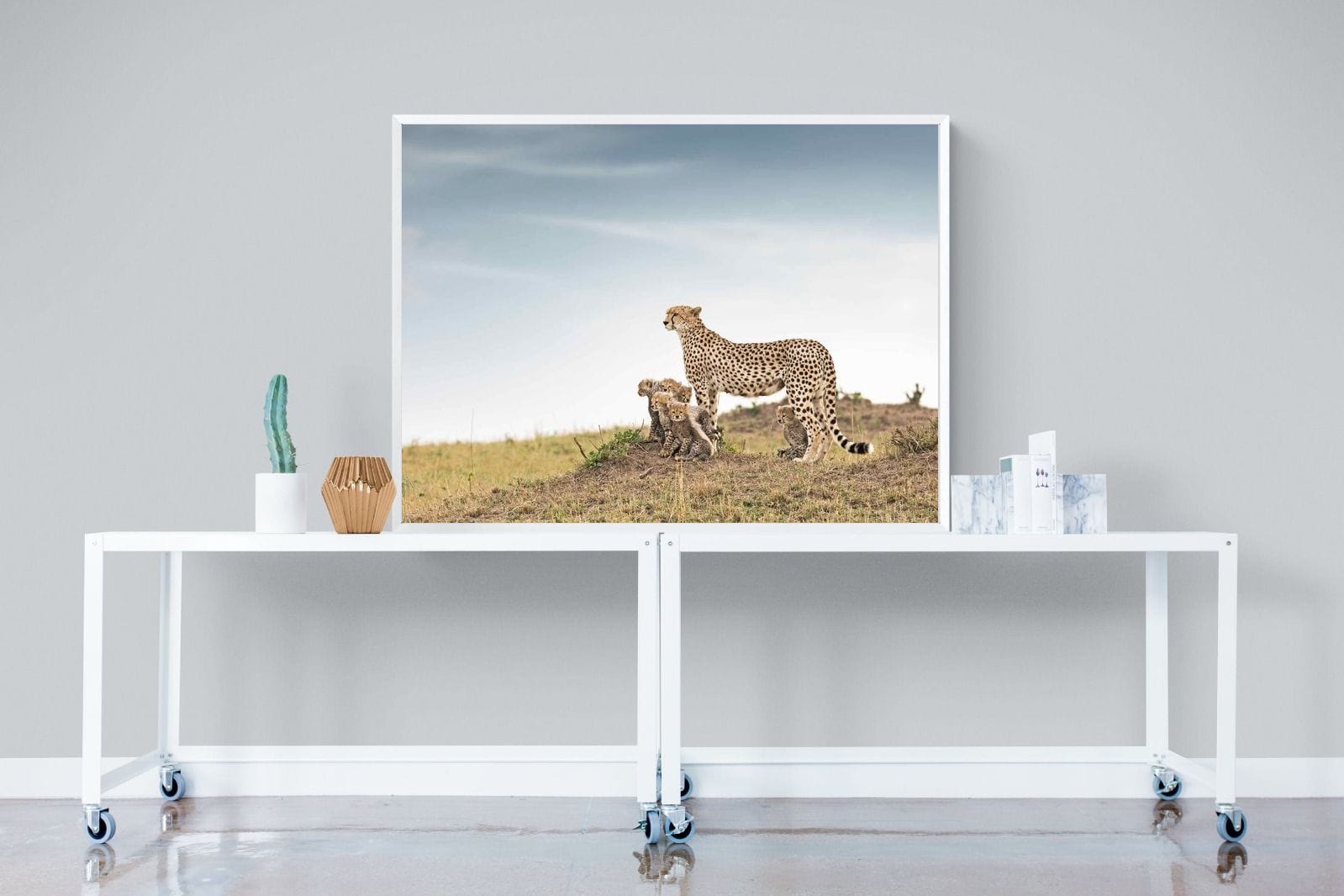 Mum & Cubs-Wall_Art-120 x 90cm-Mounted Canvas-White-Pixalot