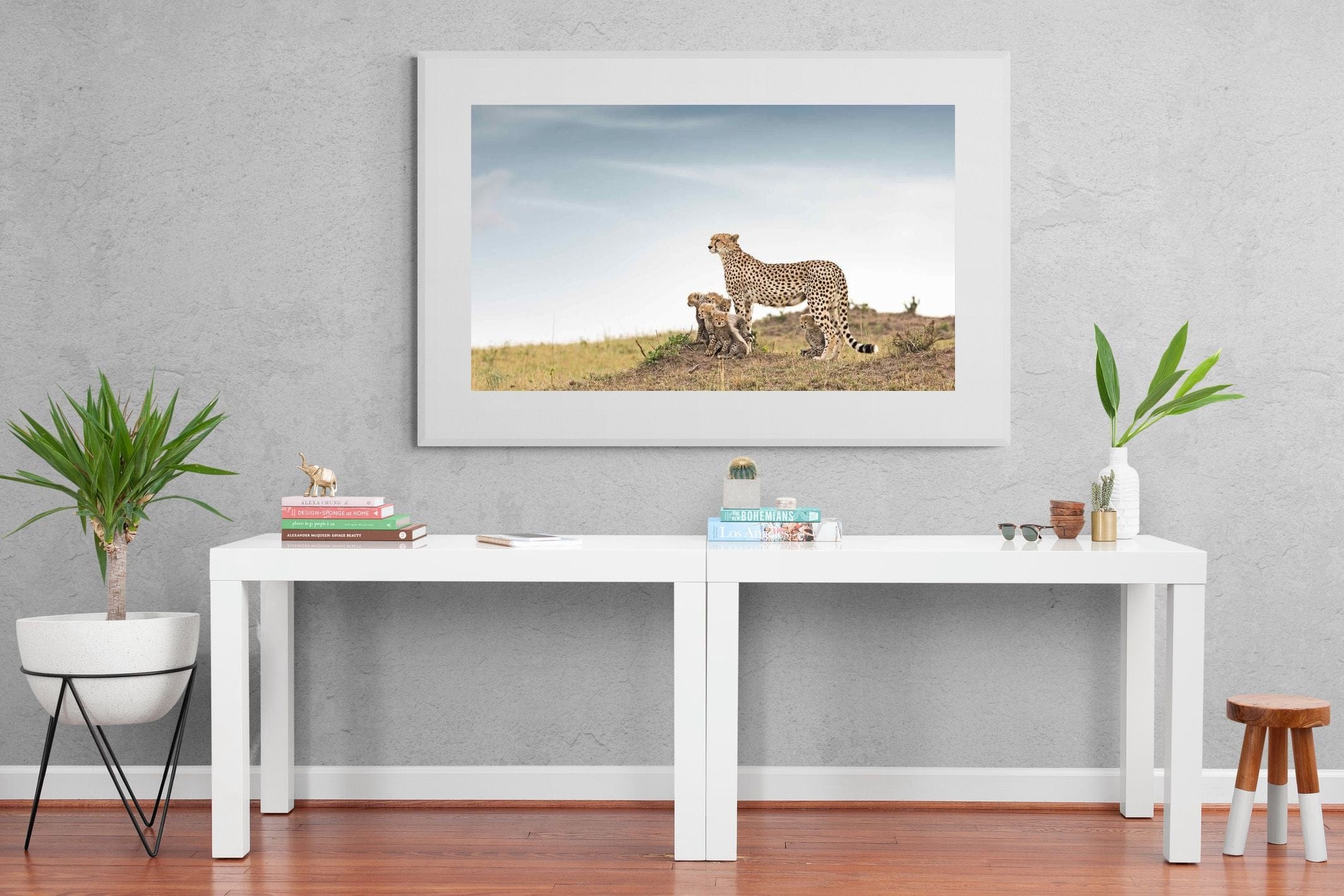 Mum & Cubs-Wall_Art-150 x 100cm-Framed Print-White-Pixalot